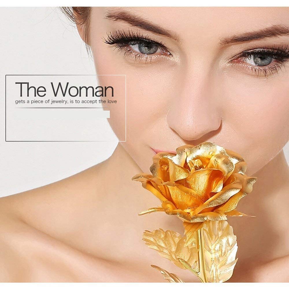 Artificial Golden Rose with Premium Gift Box - Eternal Love Decor - Happy Price - Image 3