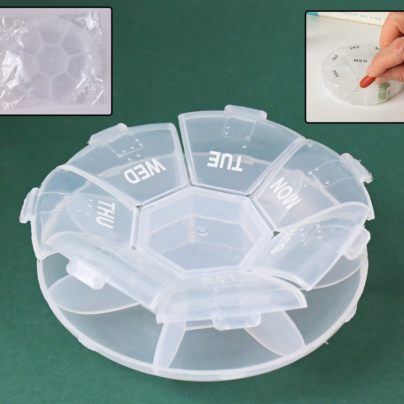 7-sided Portable Pill Box Medicine Planner Small Case - Happy Price - Image 1