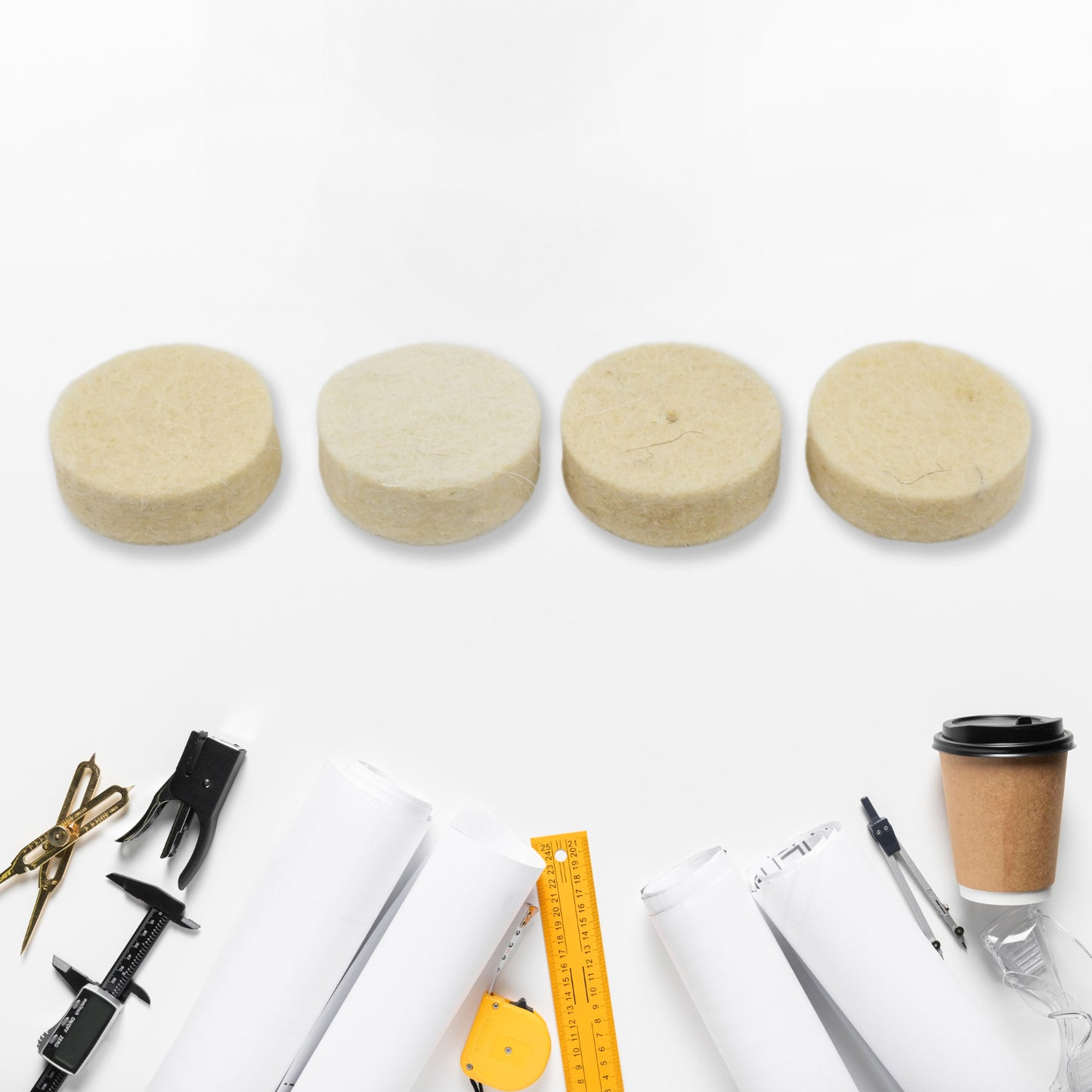 Rotary Tool Accessory Wool Felt Polishing Pad Felt (5 Pcs Set) - Happy Price - Image 4