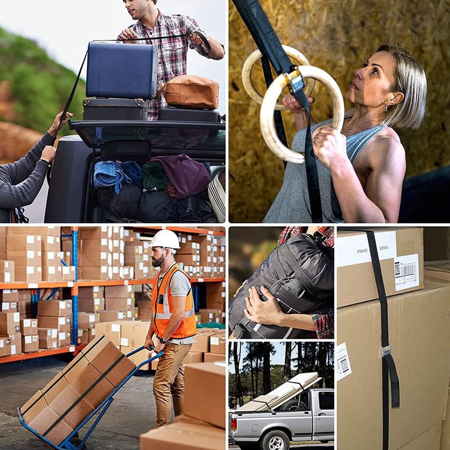 2 Pcs Luggage Securing Straps - 75 cm Adjustable Cargo Belts with Metal Buckles - Happy Price - Image 6