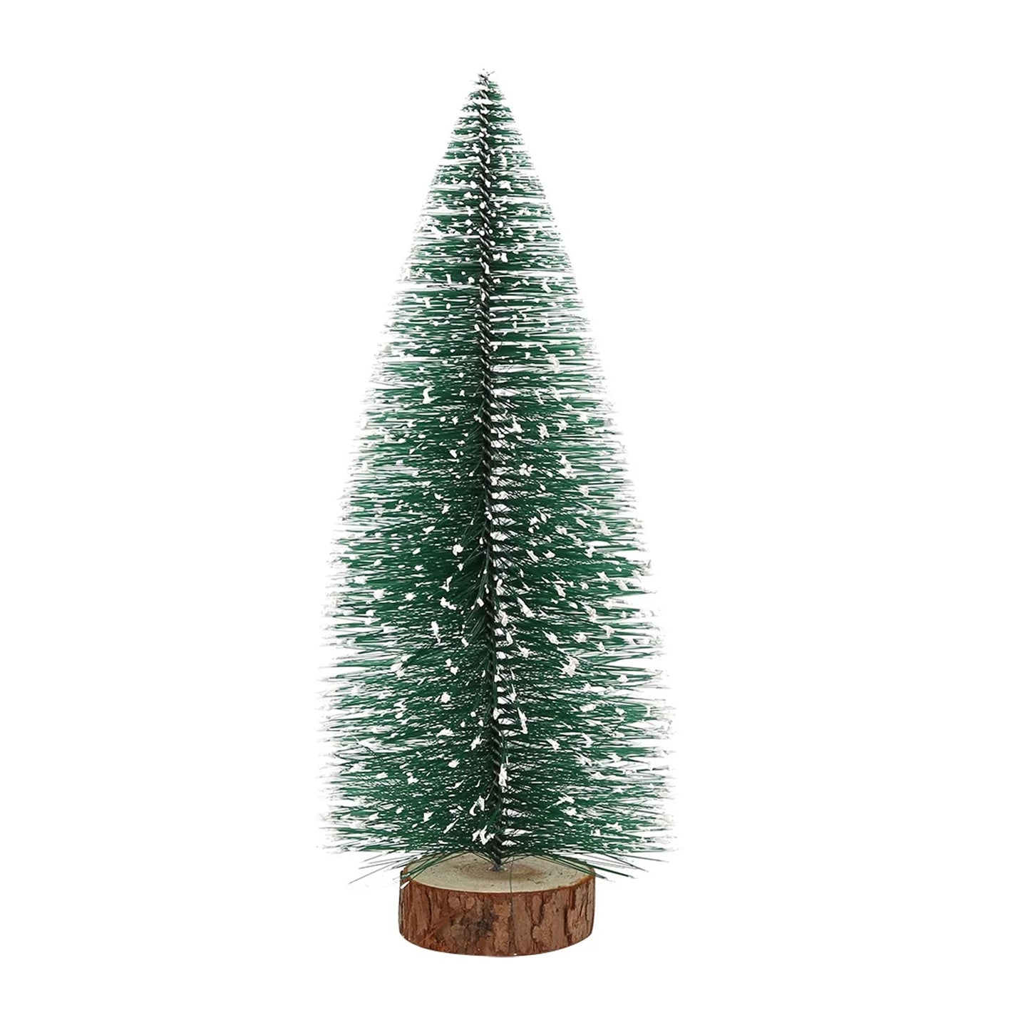 Mini Snow Effect Artificial Christmas Tree with Wooden Base (1 Pc) - Happy Price - Image 2