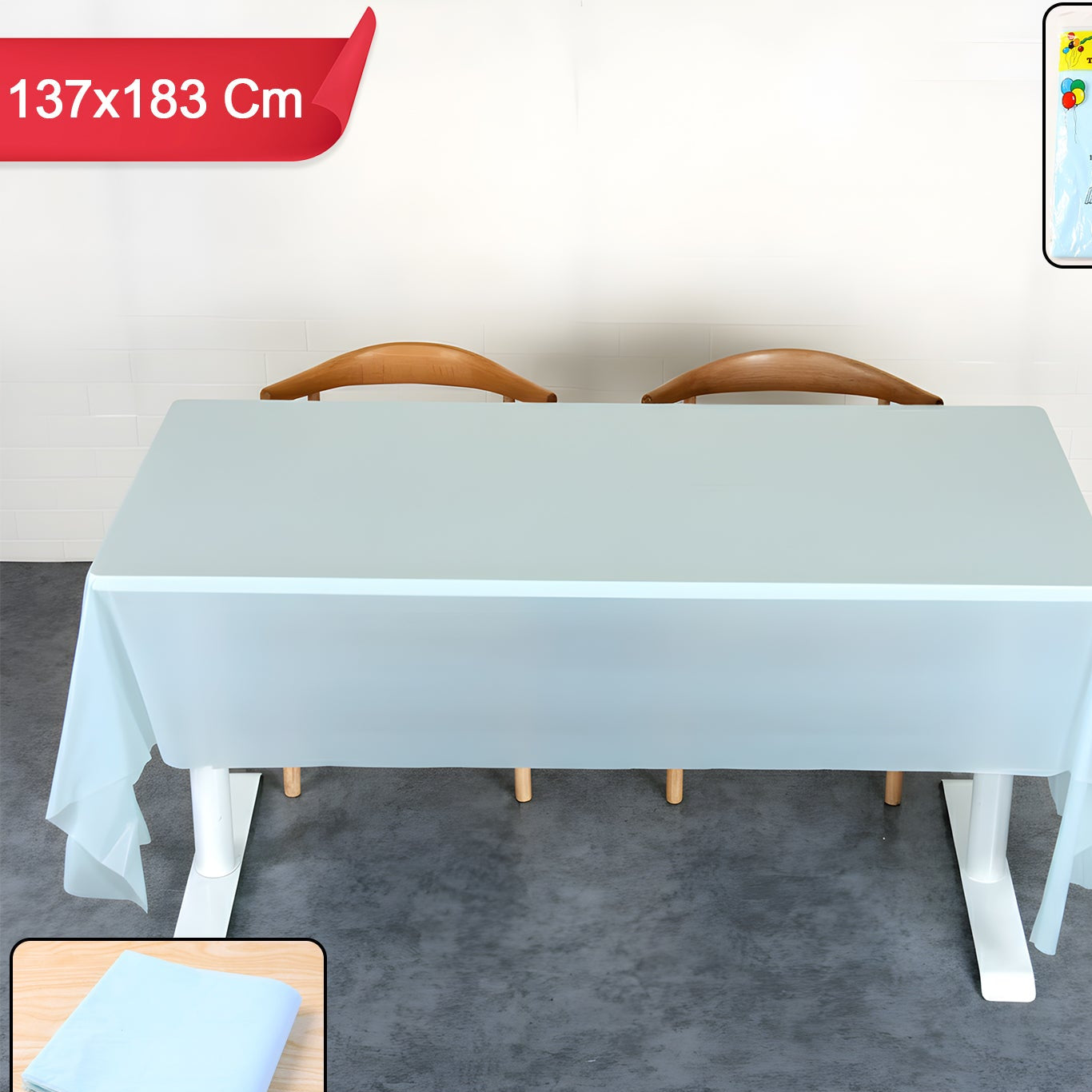 Waterproof Disposable Plastic Table Cover 137 x 183 cm for Parties & Dining - Happy Price - Image 1