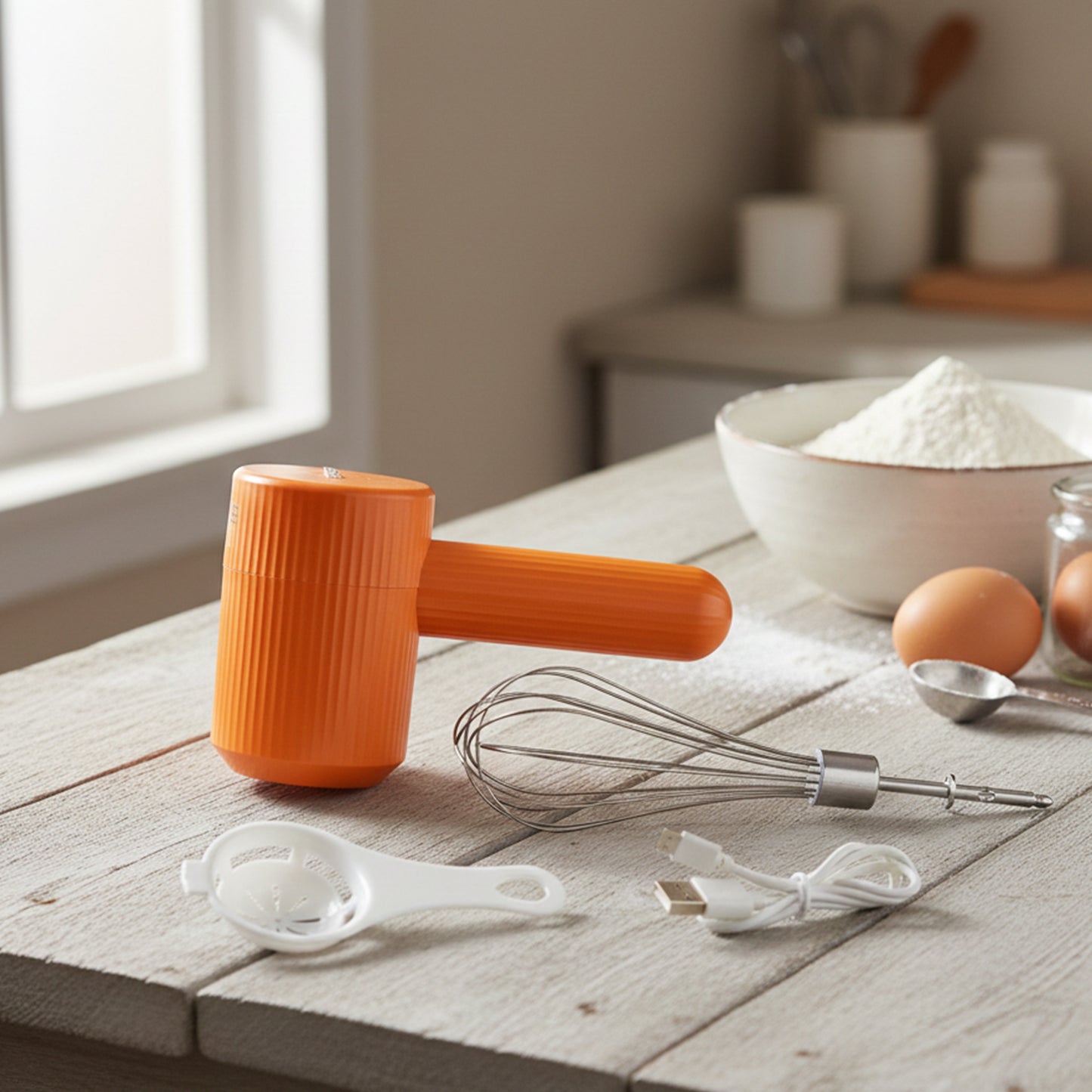 Portable USB Rechargeable Handheld Electric Mixer - 1 Set - Happy Price - Image 6