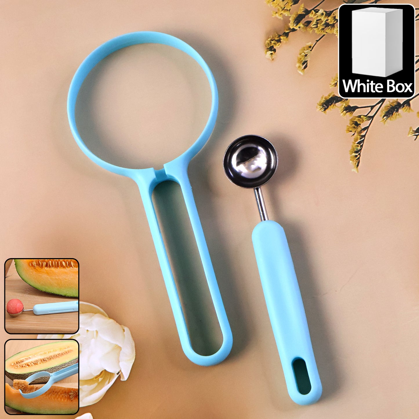 Multi-Function Fruit Baller & Cutter Set - Stainless Steel with Silicone Handle (1 Set) - Happy Price - Image 6
