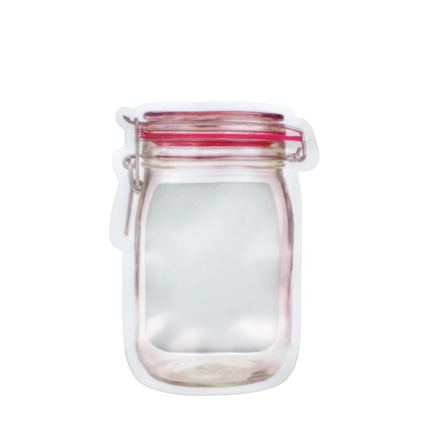 Reusable Airtight Seal Plastic Food Storage Mason Jar Zipper (500ml) - Happy Price - Image 1