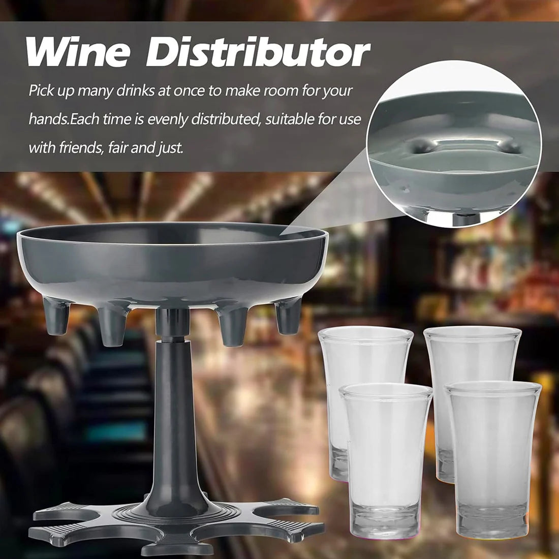 6 Shot Drink Dispenser with Tray and Glasses - Happy Price - Image 2