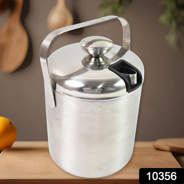 Stainless Steel Ice Bucket with Lid - 1.3 Liters - Happy Price - Image 3