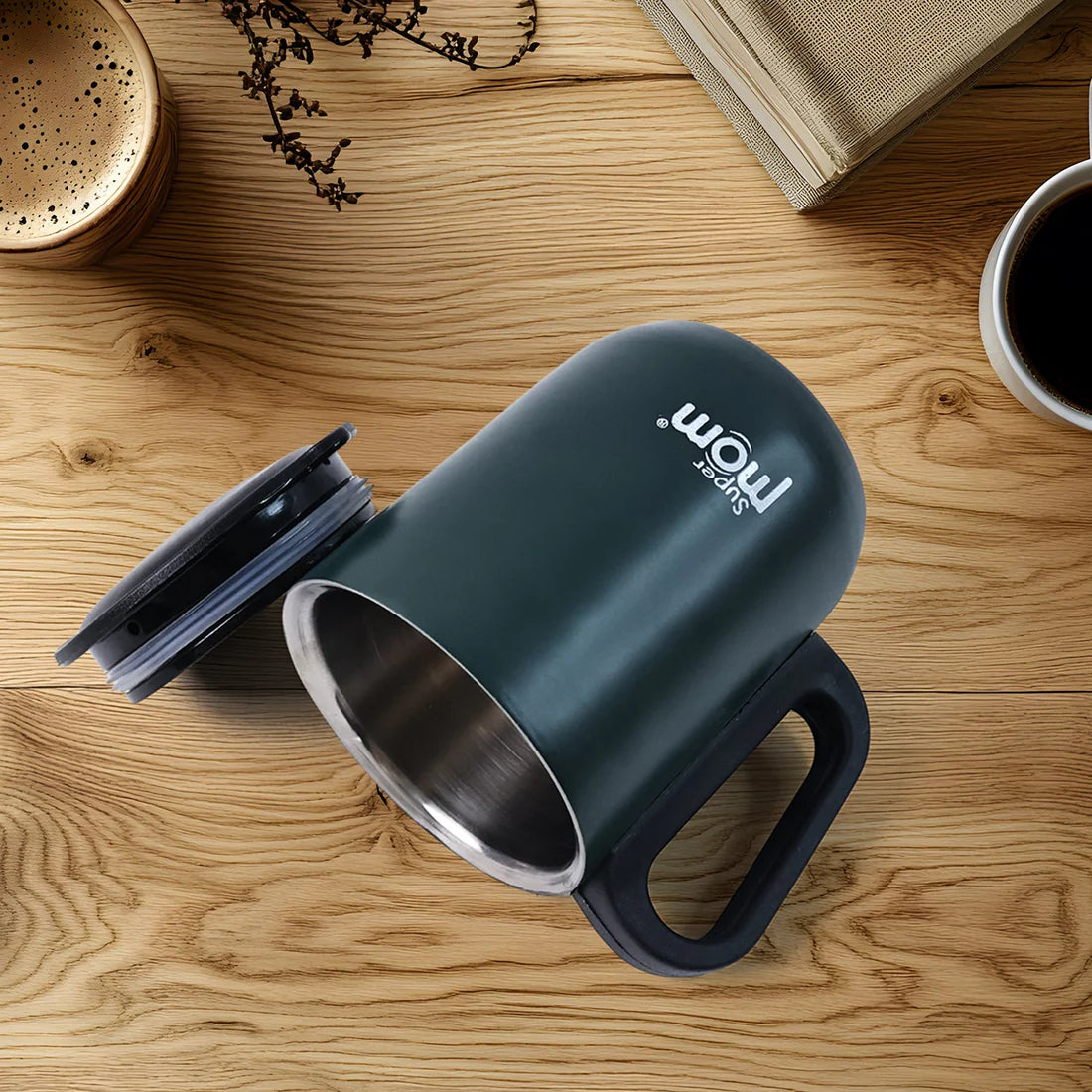 Supermom Stainless Steel Insulated Mug with Lid, 300ml (1 Piece) - Happy Price - Image 5