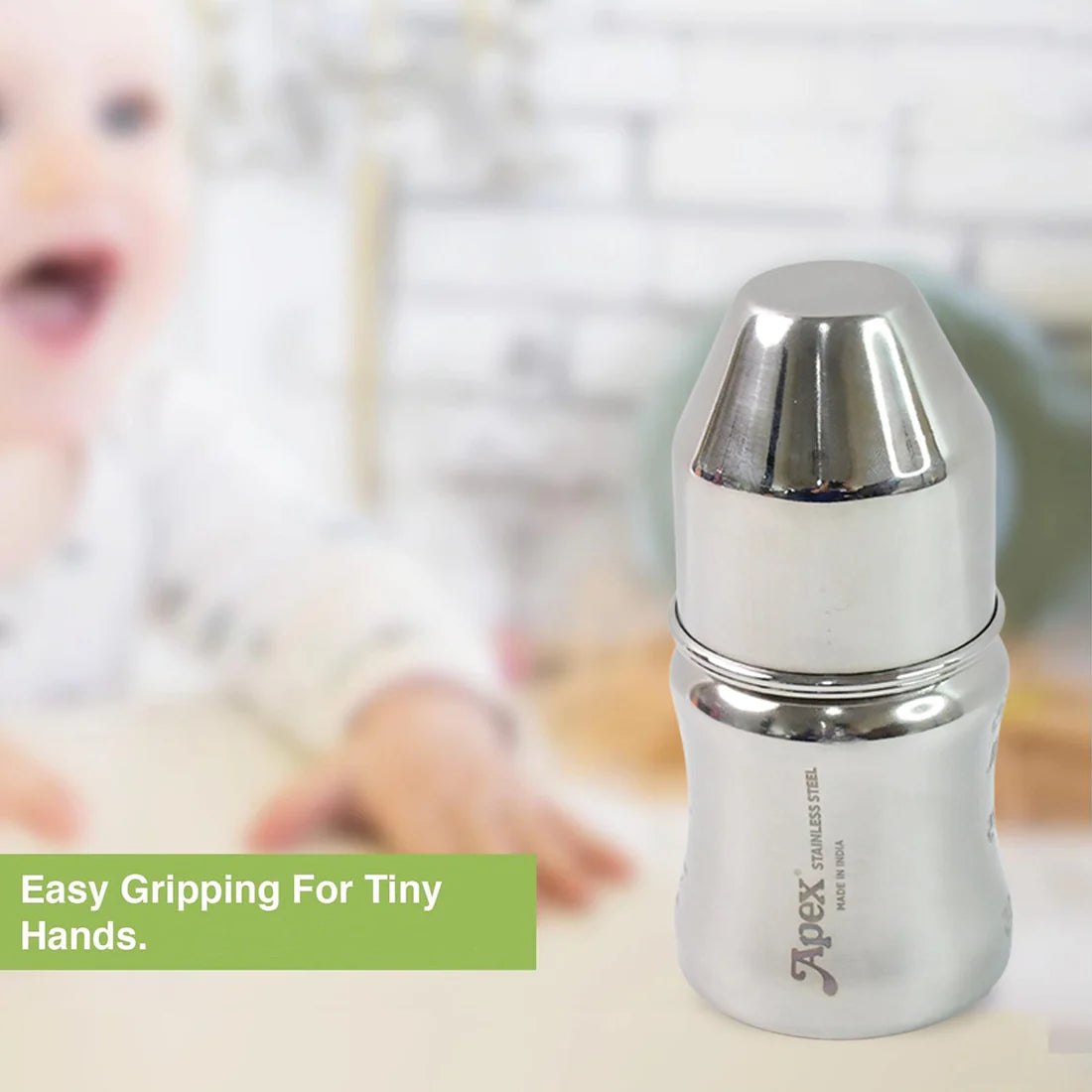 Apex Stainless Steel Baby Feeding Bottle - 125 ML, 1 Piece - Happy Price - Image 3