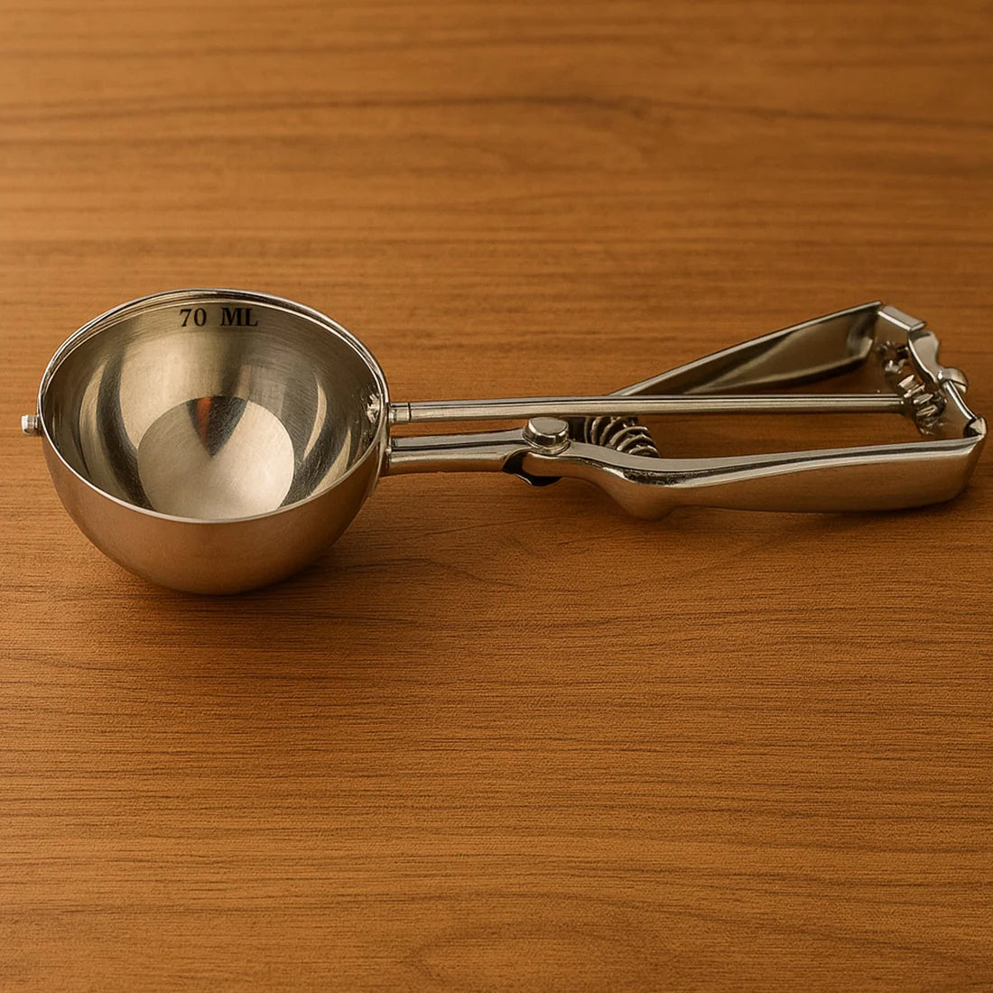 Stainless Steel Ice Cream Scoop with Easy Release Trigger - 70 ML - Happy Price - Image 5
