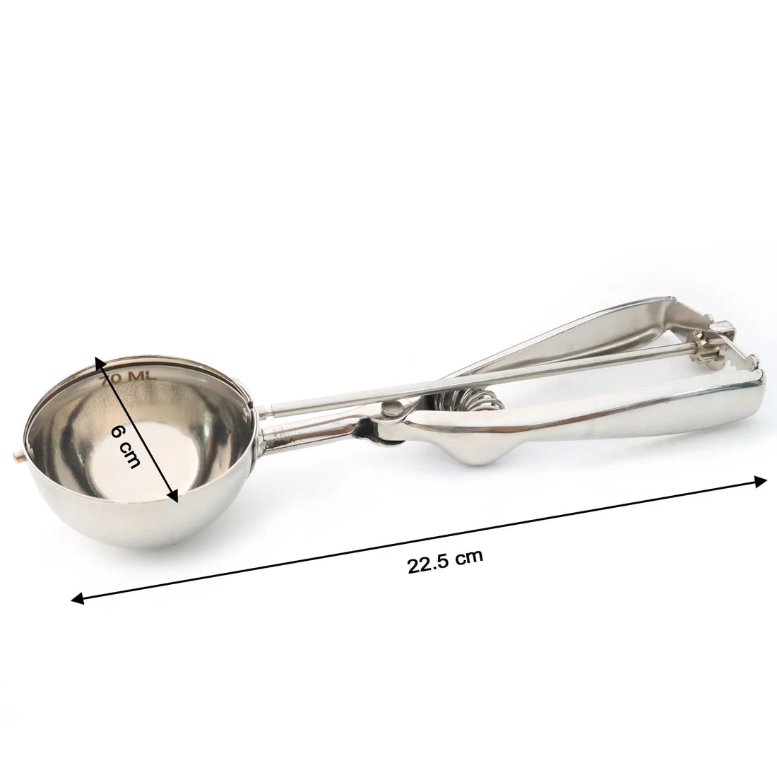 Stainless Steel Ice Cream Scoop with Easy Release Trigger - 70 ML - Happy Price - Image 6
