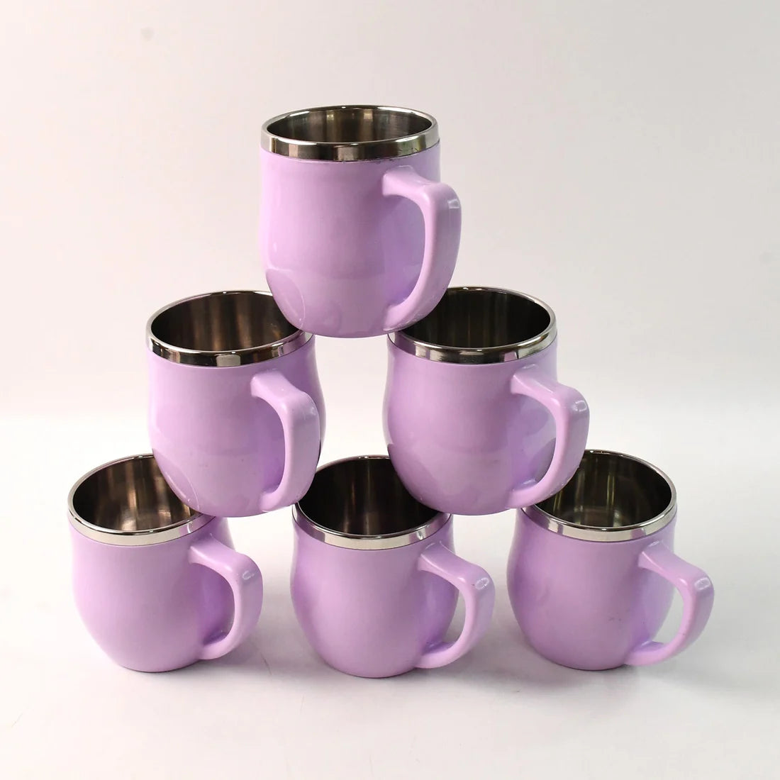 Apex Chit-Chat 6 Pc Double Wall Stainless Steel Mug Set, 200ml Each - Happy Price - Image 3