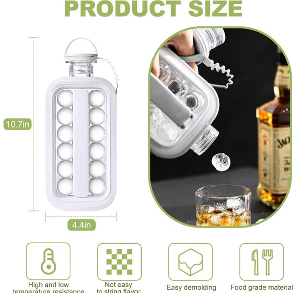 Foldable Ice Tray with Lid - Makes Ice Balls & Cubes - Happy Price - Image 2