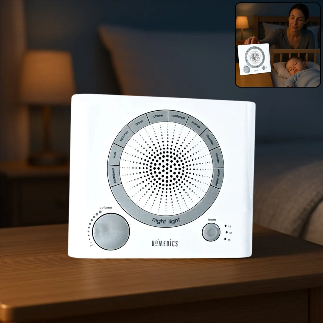 Sleep Therapy Sound Machine - 8 Relaxing Sounds, Timer Function - Happy Price - Image 3