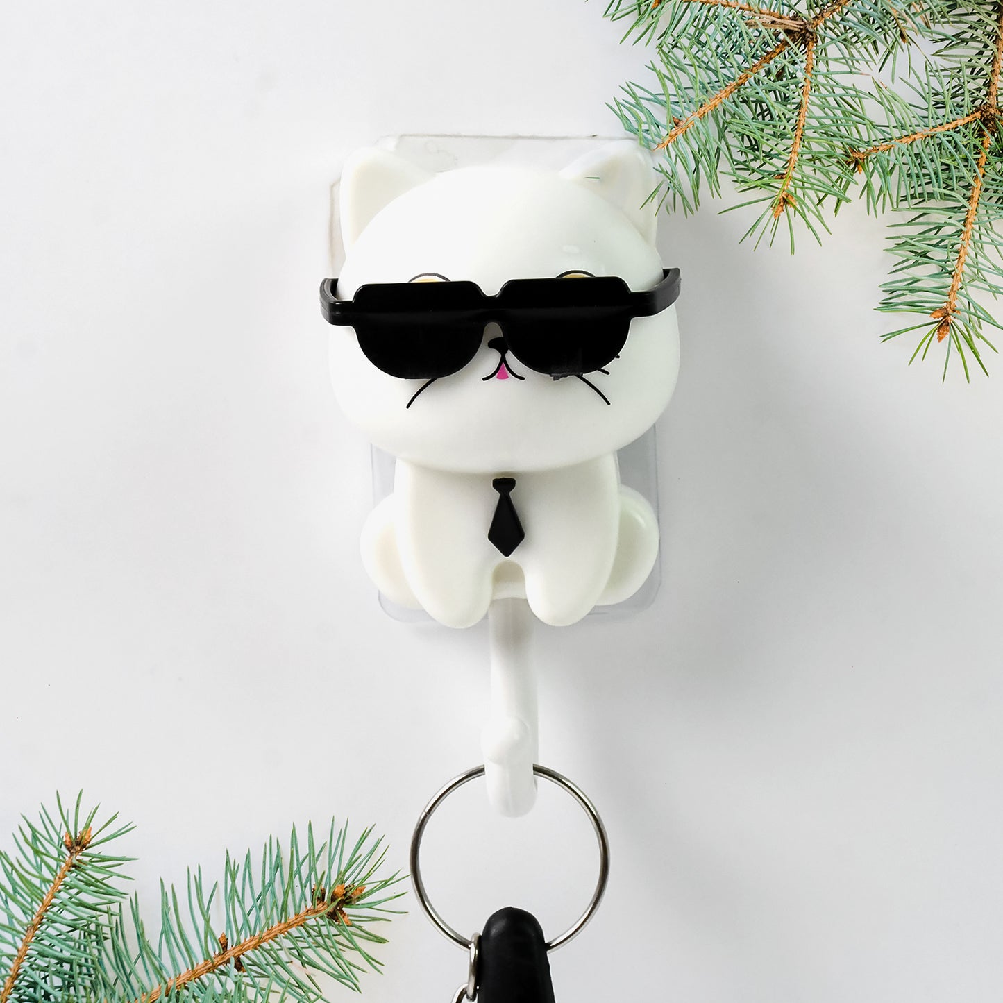 Cat Hook For Wall Cute Cat Key Hook With Sunglasses (1 Pc) - Happy Price - Image 3