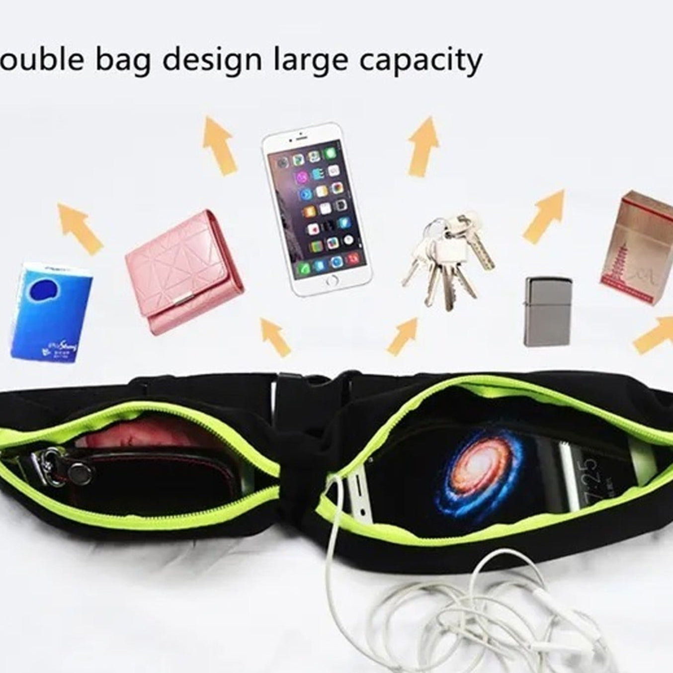 Running Hiking Jogging Walking Reflective Waterproof Waist Bag Compatible Belt Bag - Happy Price - Image 1