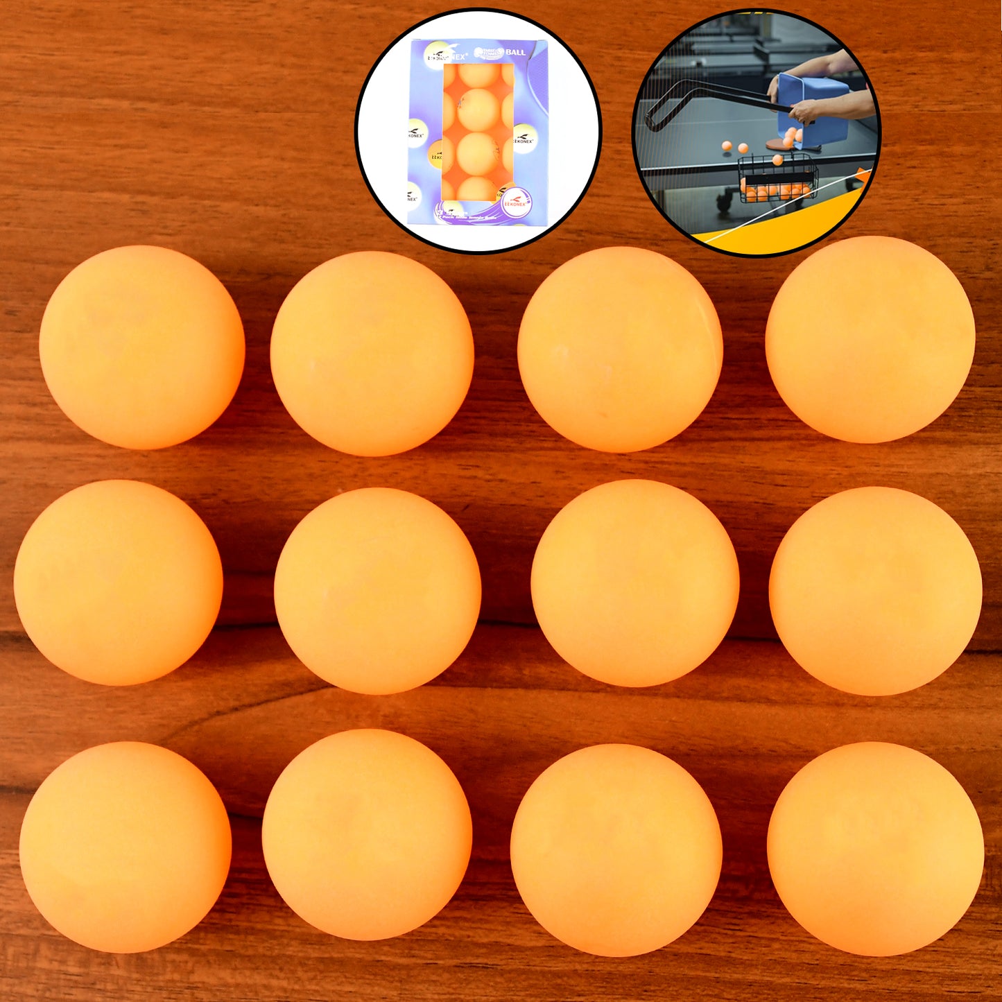 Konex Star Table Tennis Balls - 12 Pcs Set, 40mm Orange ABS Plastic - Happy Price - Image 3