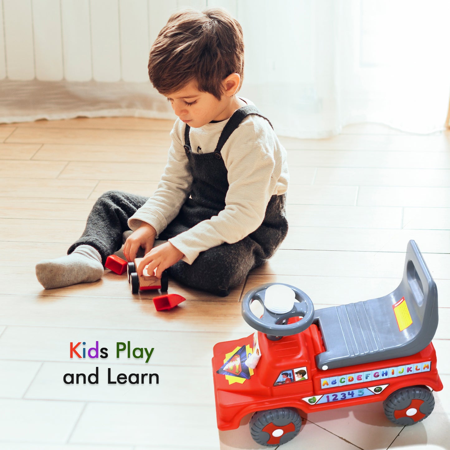 Kids Baby City Ride On Push Car Ride With Backrest Musical Horn For Children Kids Toy Ride-on Kids Toys Toddler Baby Toy Baby Car Suitable For Kids Boysgirls - Happy Price - Image 6