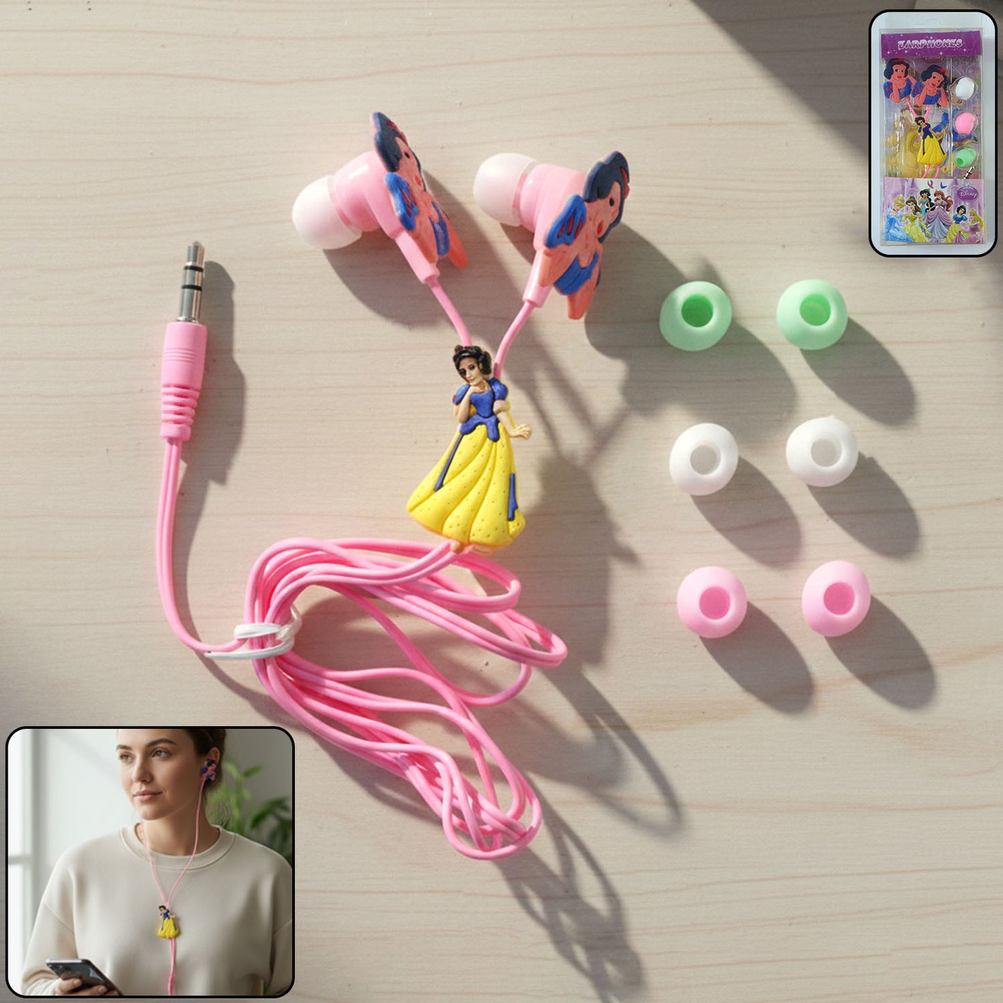 Cute Cartoon Wired In-Ear Earphones with 3.5mm Jack (1 Set) - Happy Price - Image 2