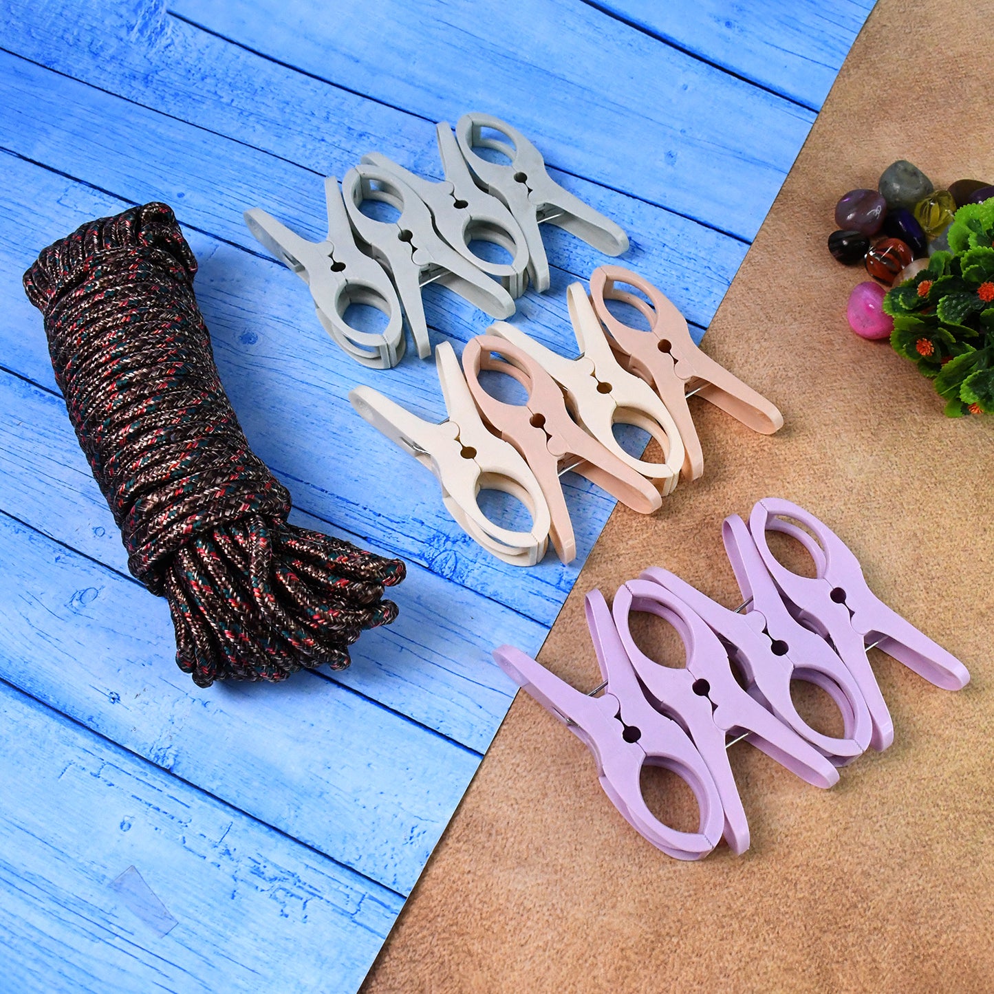 Cloth Drying Rope With Clips  Convenient And Durable Hanging Solution (12 Pc) - Happy Price - Image 4