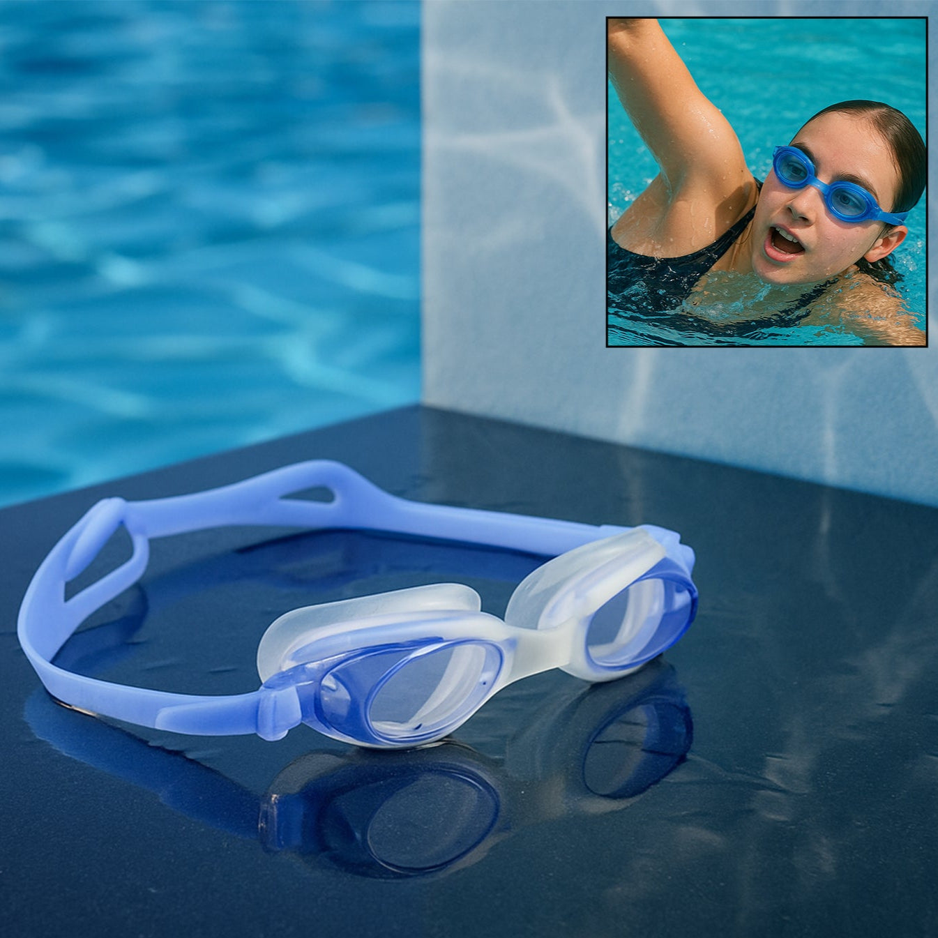 Adjustable Anti-fog Swimming Goggles With Uv Protection And Soft Silicone Strap - Happy Price - Image 1