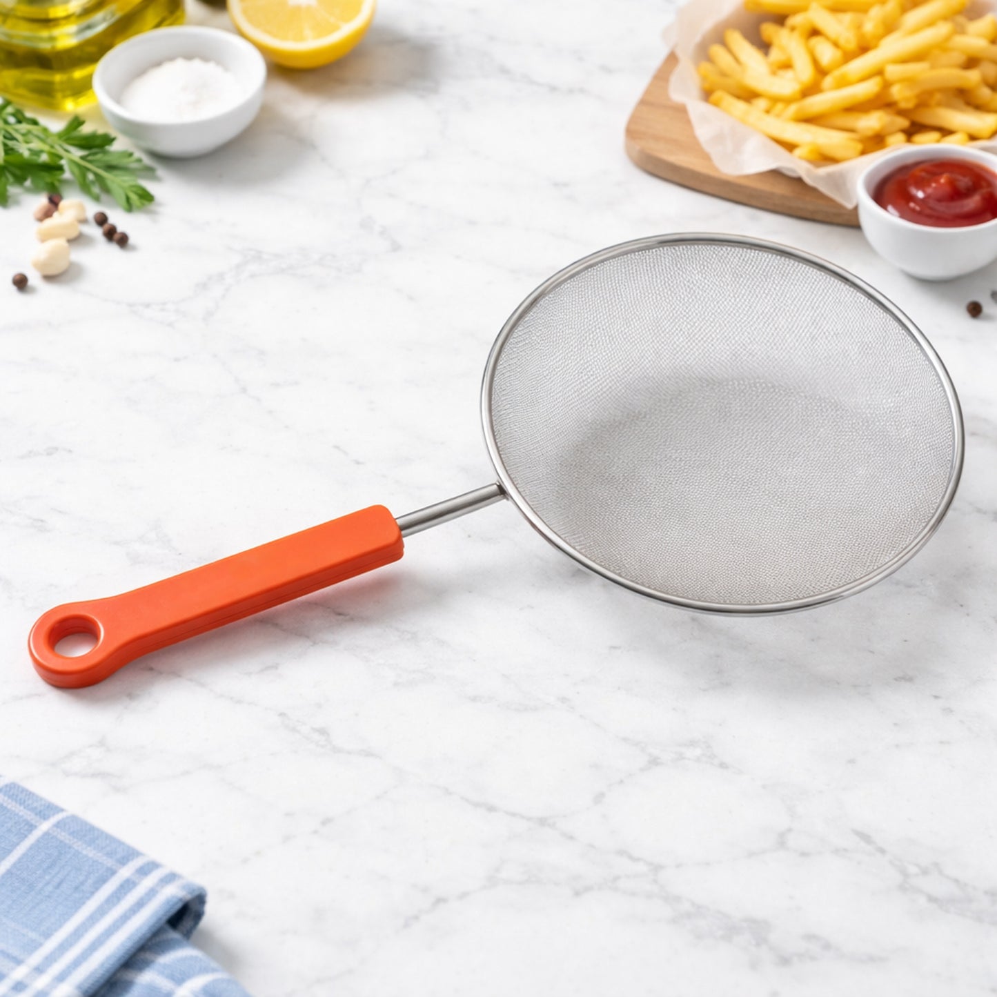 Small Fine Mesh Kitchen Strainer with Handle (1 Pc) - Happy Price - Image 2