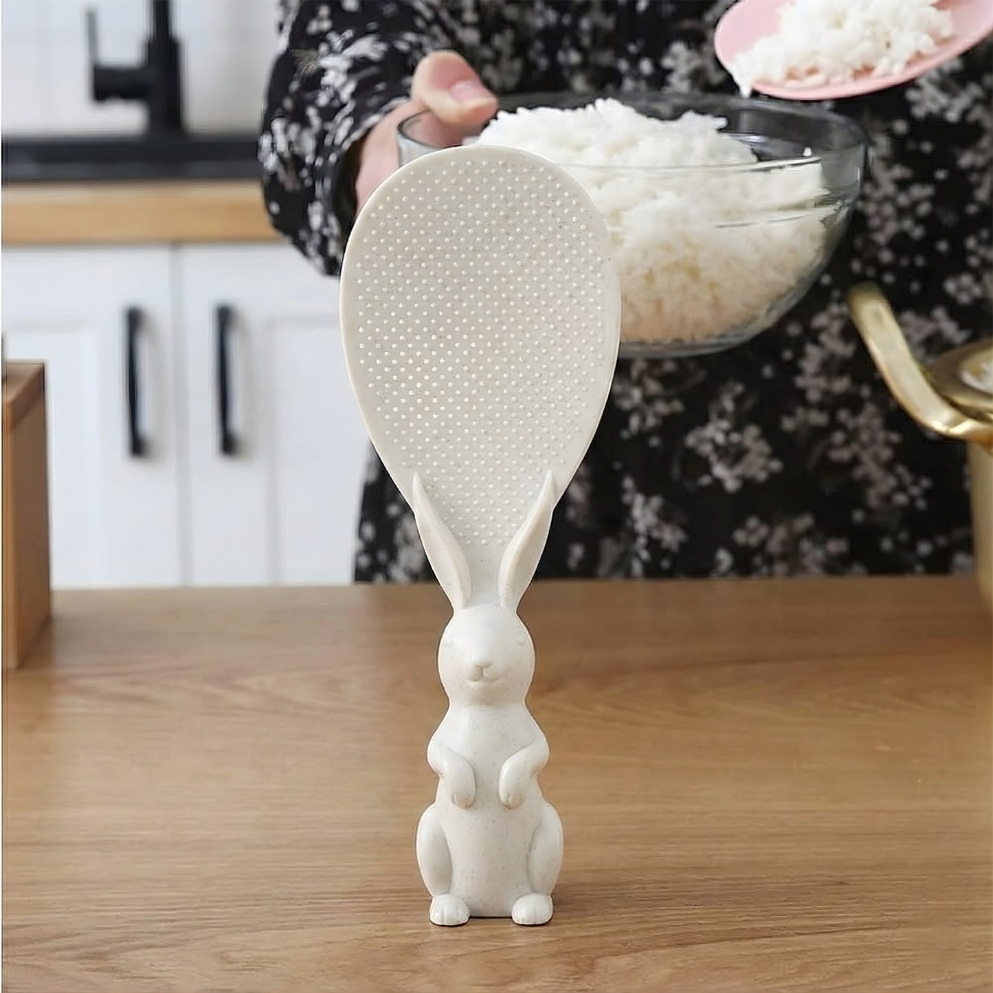 Cute Bunny Rice Serving Spoon - Non-Stick Paddle, Easy Grip Kitchen Utensil (1 Pc) - Happy Price - Image 6