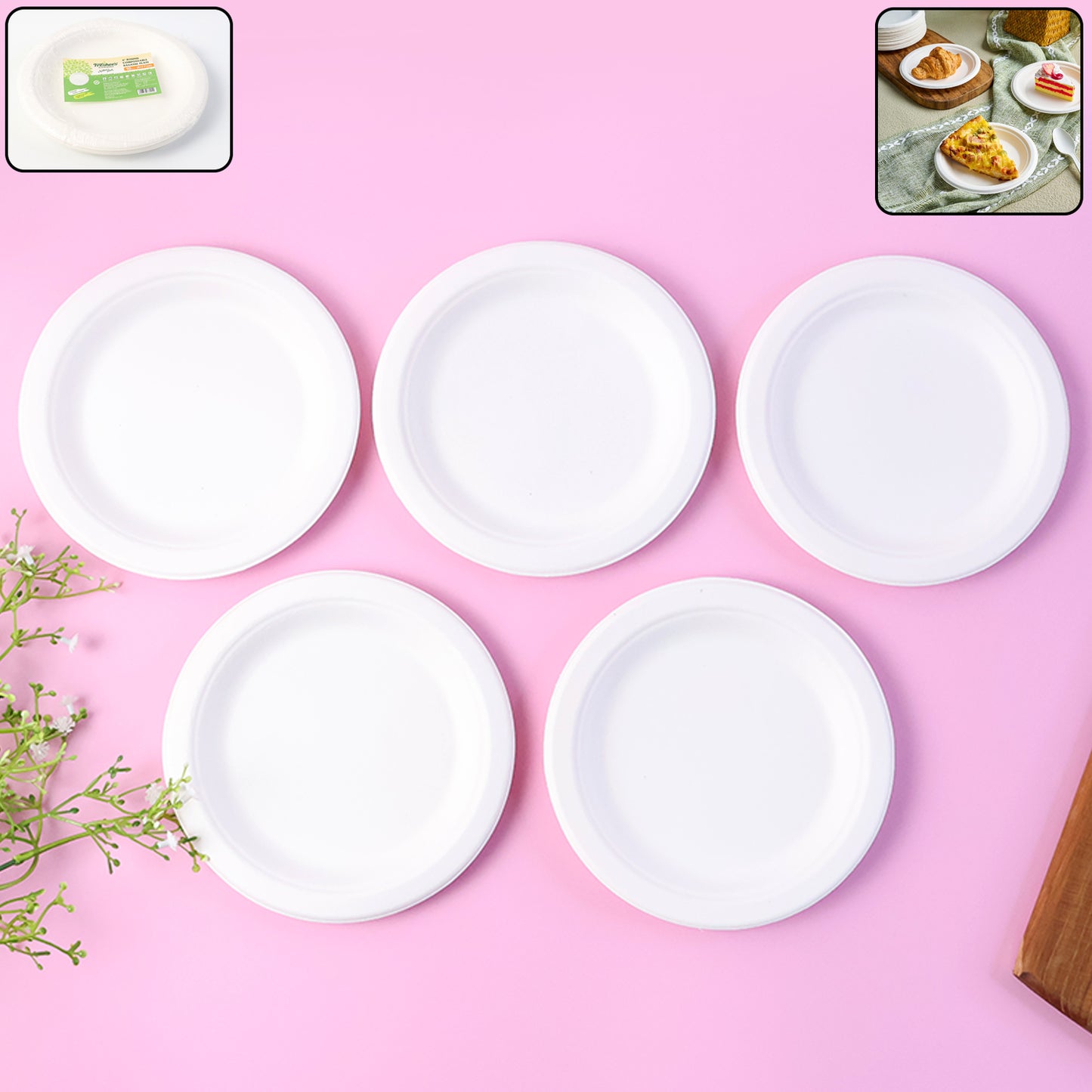 Eco-Friendly 6 Inch Bagasse Plates - 10 Pcs Pack - Happy Price - Image 2