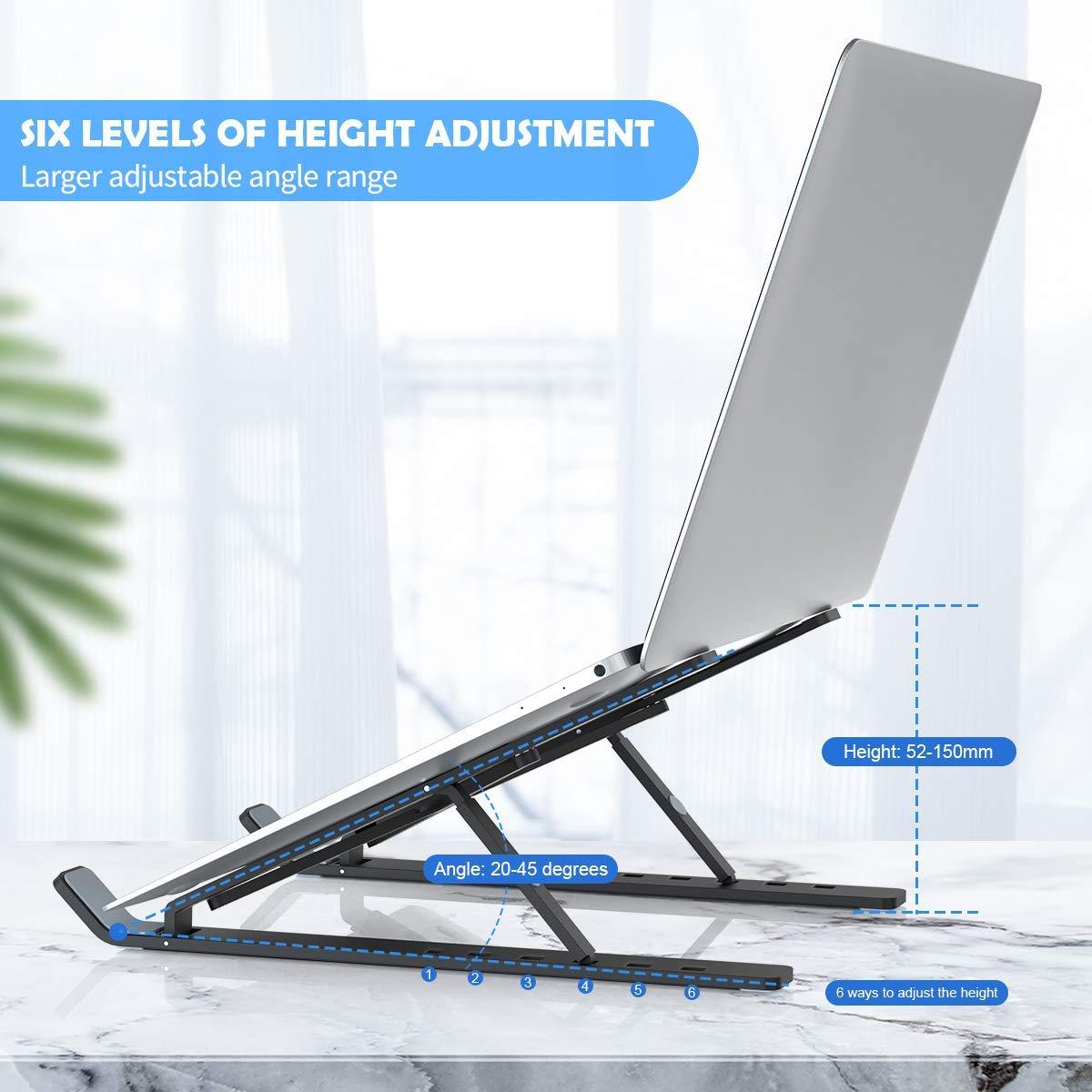 Adjustable Laptop Stand Holder With Built-in Foldable Legs And High Quality Fibre - Happy Price - Image 2