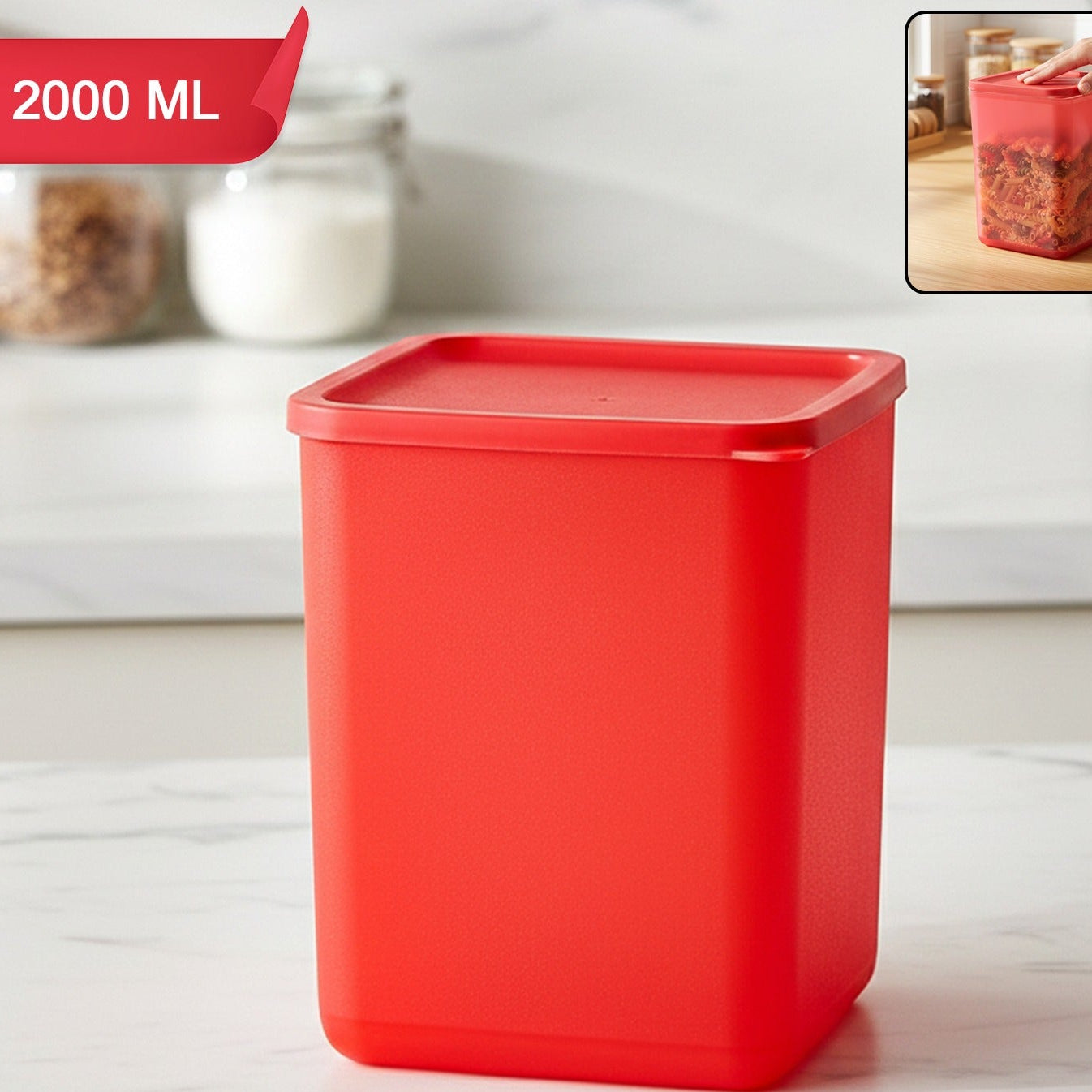 2000 ml Matt Finish Storage Container for Kitchen & Home Organization - Happy Price - Image 1