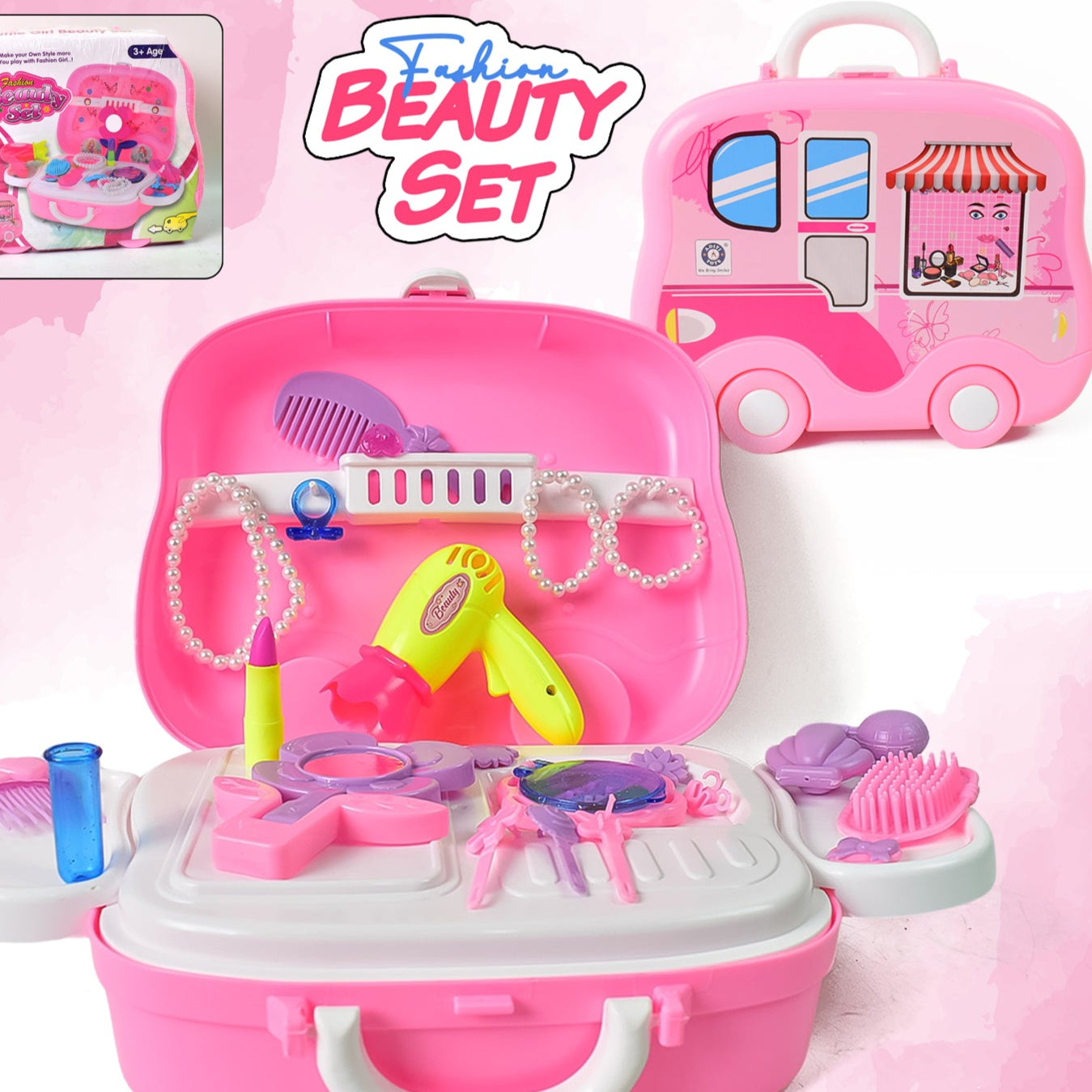 Beauty Make Up Case And Cosmetic Set - Happy Price - Image 1
