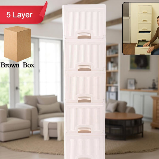 5-Layer Modular Plastic Drawer Cabinet for Home & Office Storage - Happy Price - Image 1