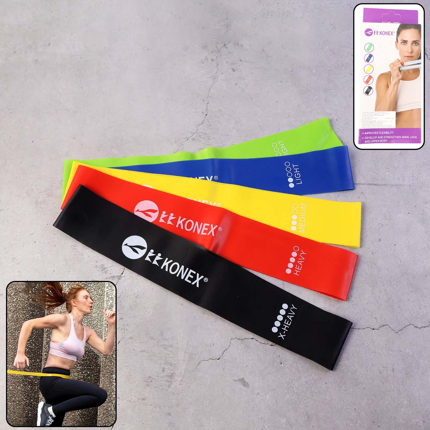 Set of 5 Resistance Loop Exercise Bands for Fitness & Strength Training (5 Pc) - Happy Price - Image 2