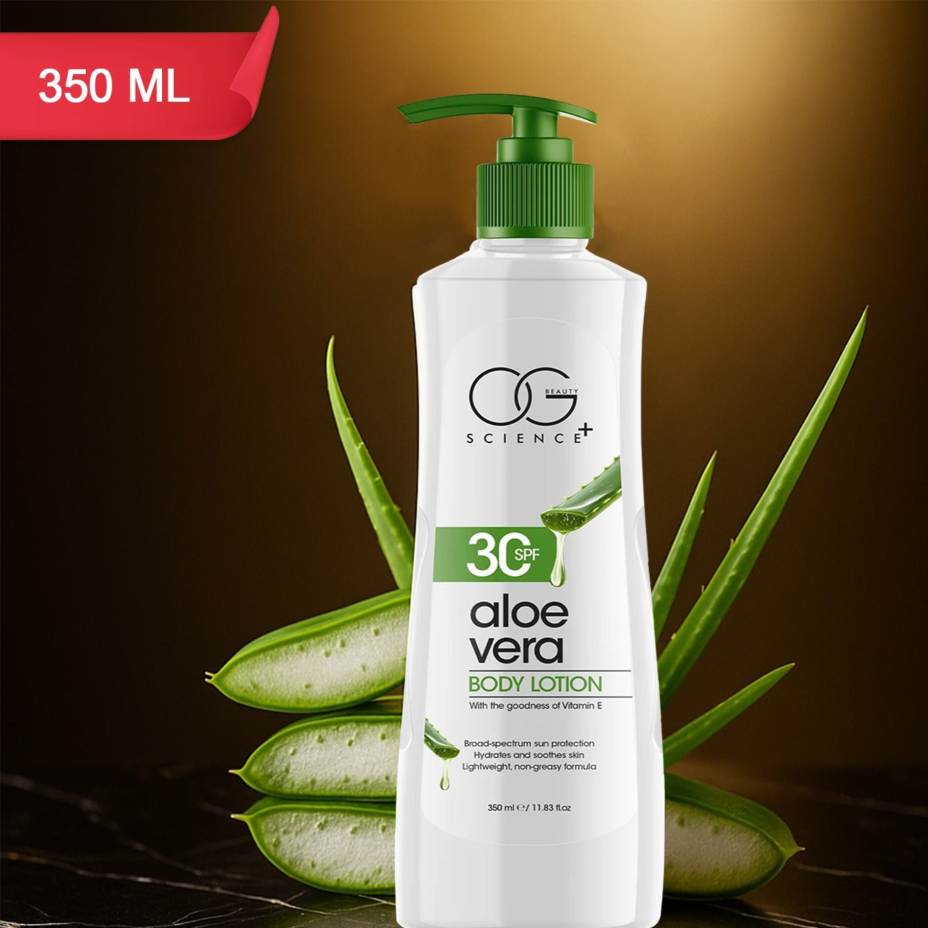 Aloe Vera Body Lotion with SPF 30 - 350 ML Hydrating & Soothing Formula - Happy Price - Image 1
