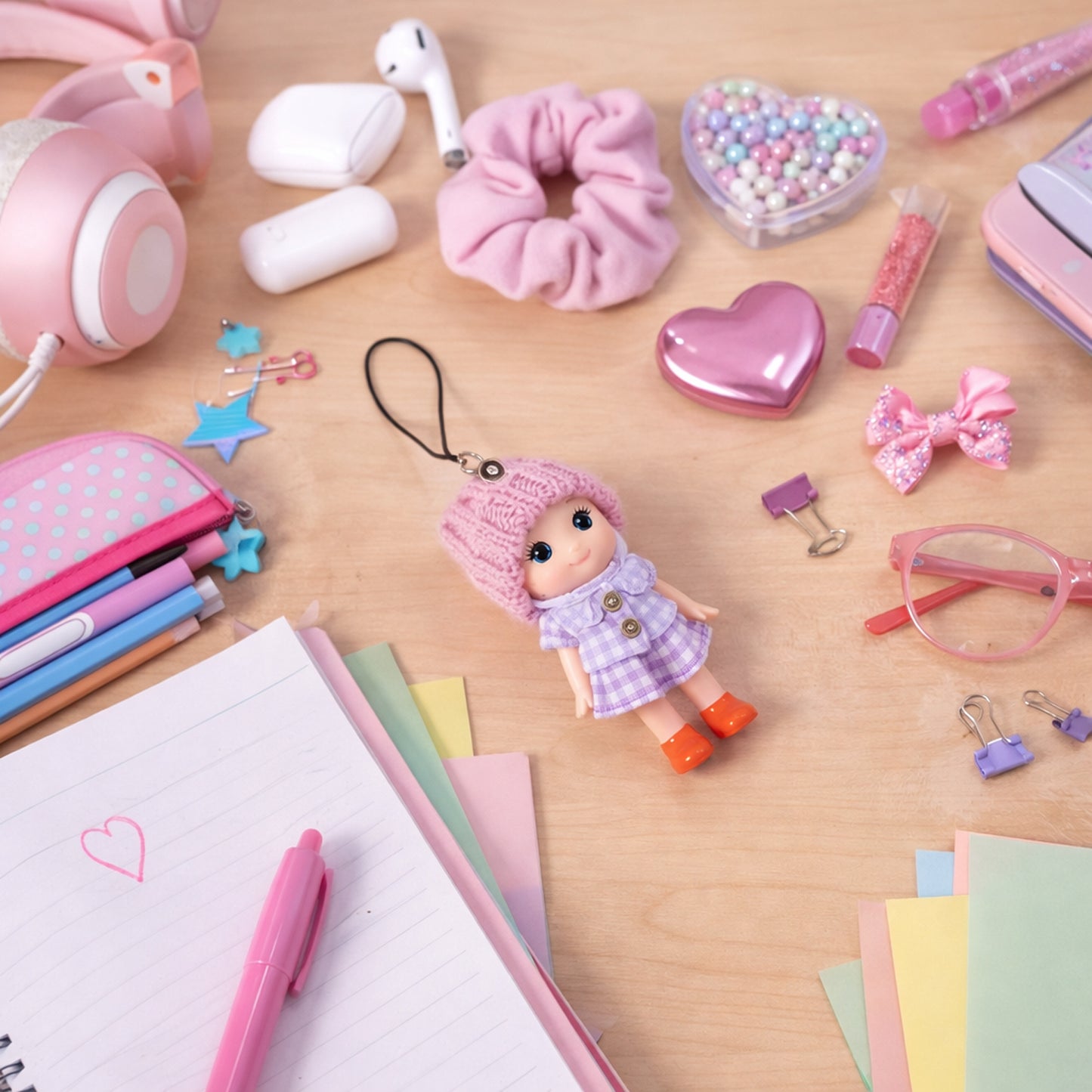Set of 6 Cute Cartoon Doll Keychains for Bags & Keys - Happy Price - Image 6