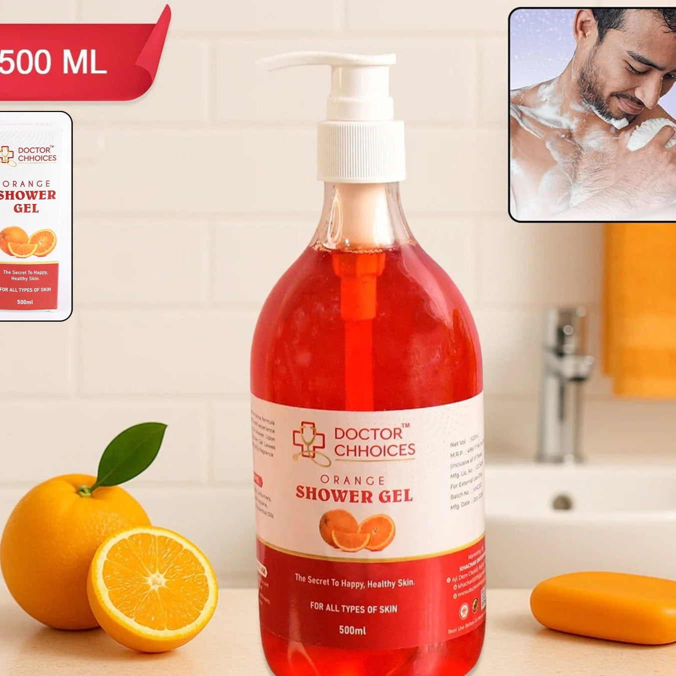Doctor Chhoices Orange Shower Gel  500ml (1 Pc) - Happy Price - Image 1