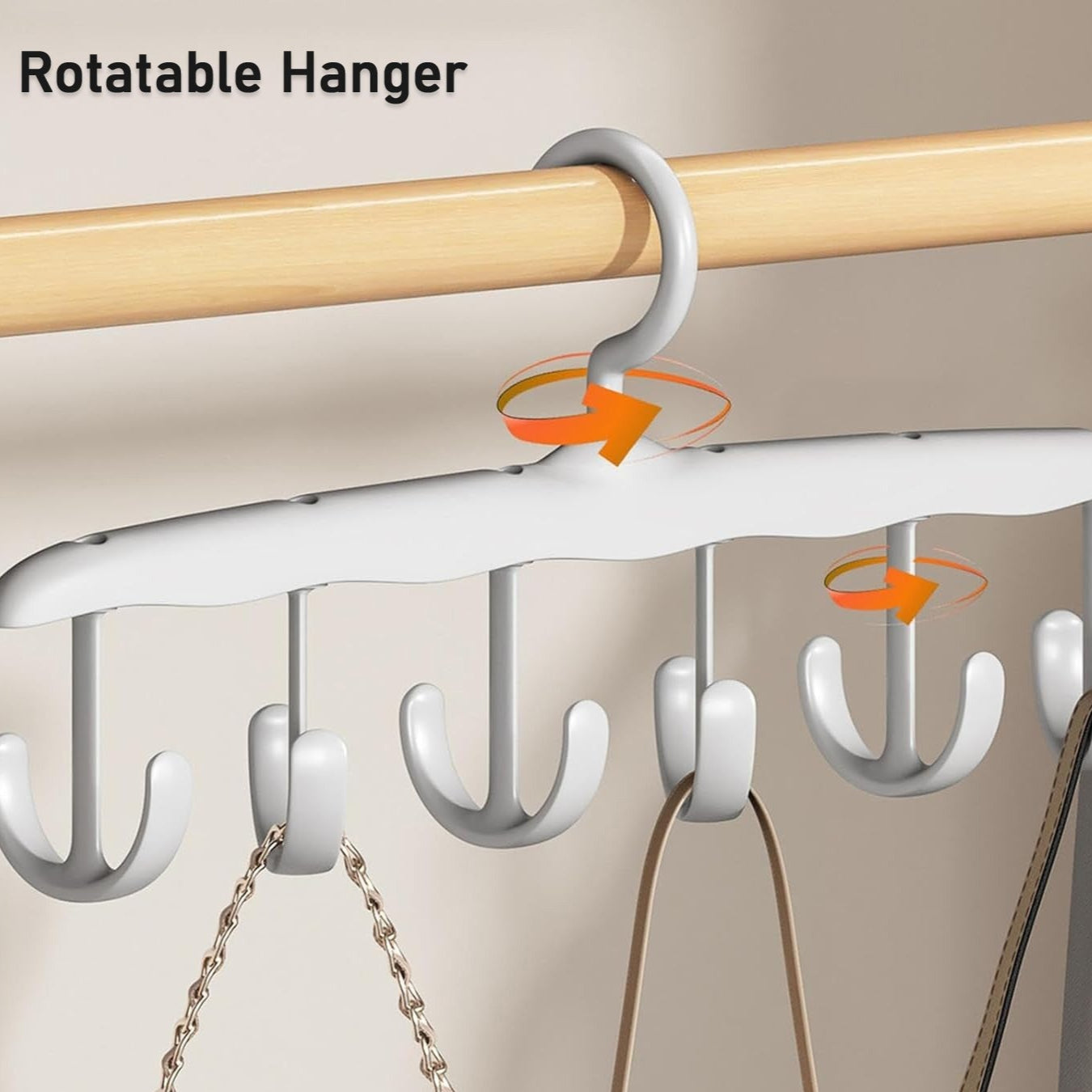 Tank Top Hanger 12-hook Space Saving Hanger Capacity Rotatable Wood Space Saving Hanger Closet Organizers And Storage For Dorm  Apartment For Tank Top - Happy Price - Image 1