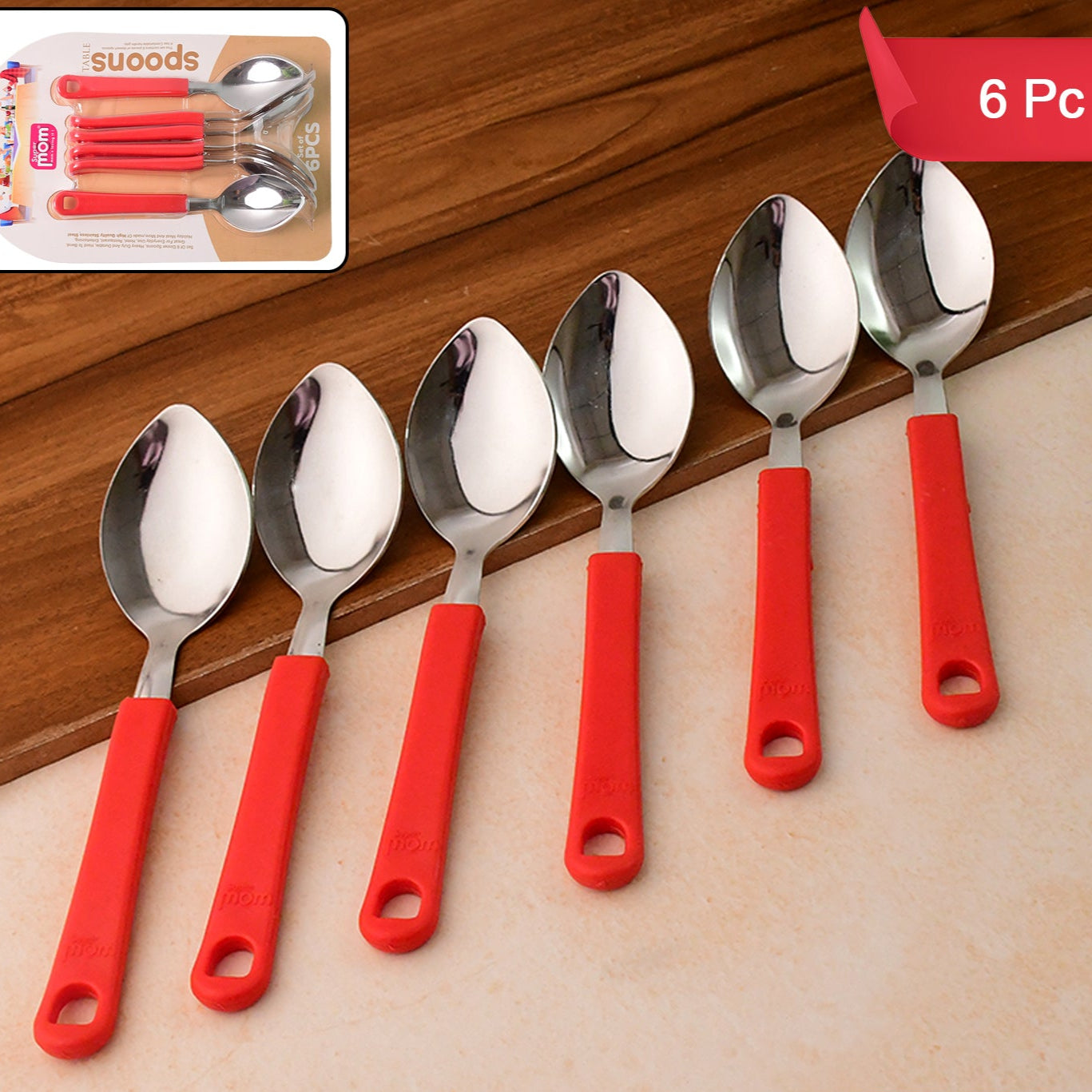 Premium Stainless Steel Table Spoons - Set of 6 Pcs - Happy Price - Image 1