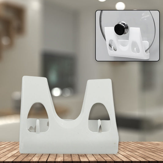 Pot Lid Rack Wall Mounted Kitchen Organizer Multifunction Plate Dish Rack Shelf Pan Cover Stand Holder Punch Free Kitchen Rack Pot Lid Holder (1 Pc) - Happy Price - Image 1