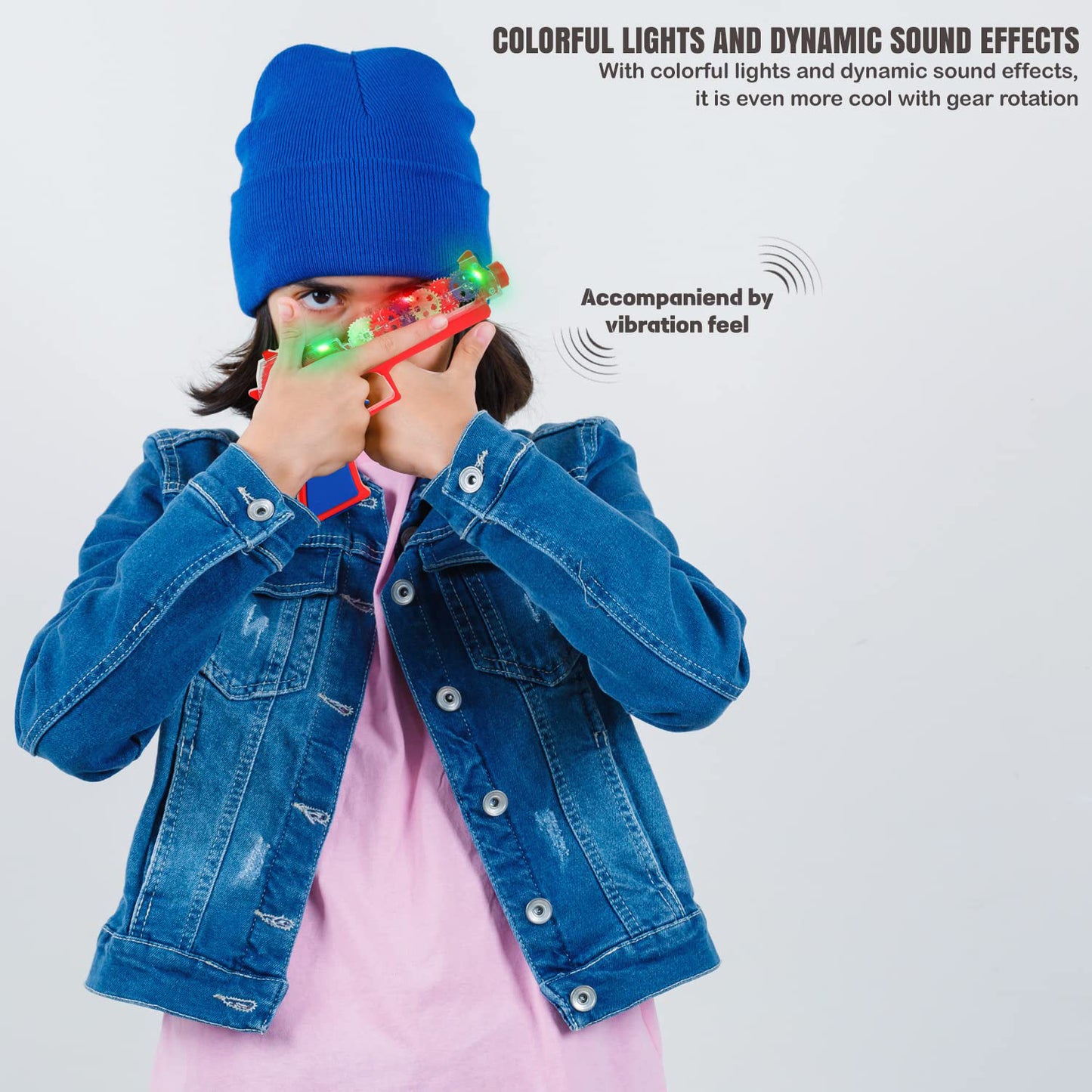 Plastic Gear Simulation Toy Gun For Kids Pretend Play Gun Toys With 3d Flashing Lights And Exciting Music Electric Laser Toy Guns With Rotating Gear Mechanism Toy For Birthday Gift For Kids 3+ Years (Pack Of 1) - Happy Price - Image 3