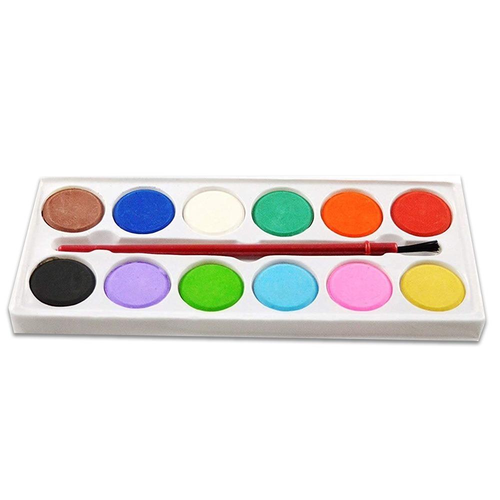 Painting Water Color Kit - 12 Shades And Paint Brush (13 Pcs) - Happy Price - Image 7