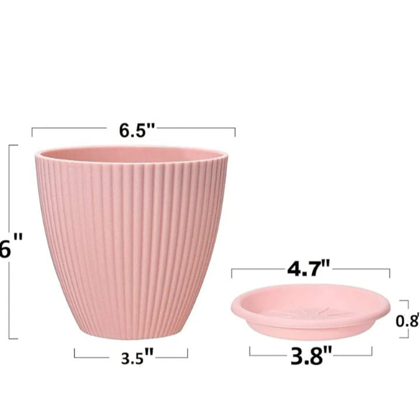 Set of 5 Round Plastic Plant Pots with Saucer Trays - Happy Price - Image 6