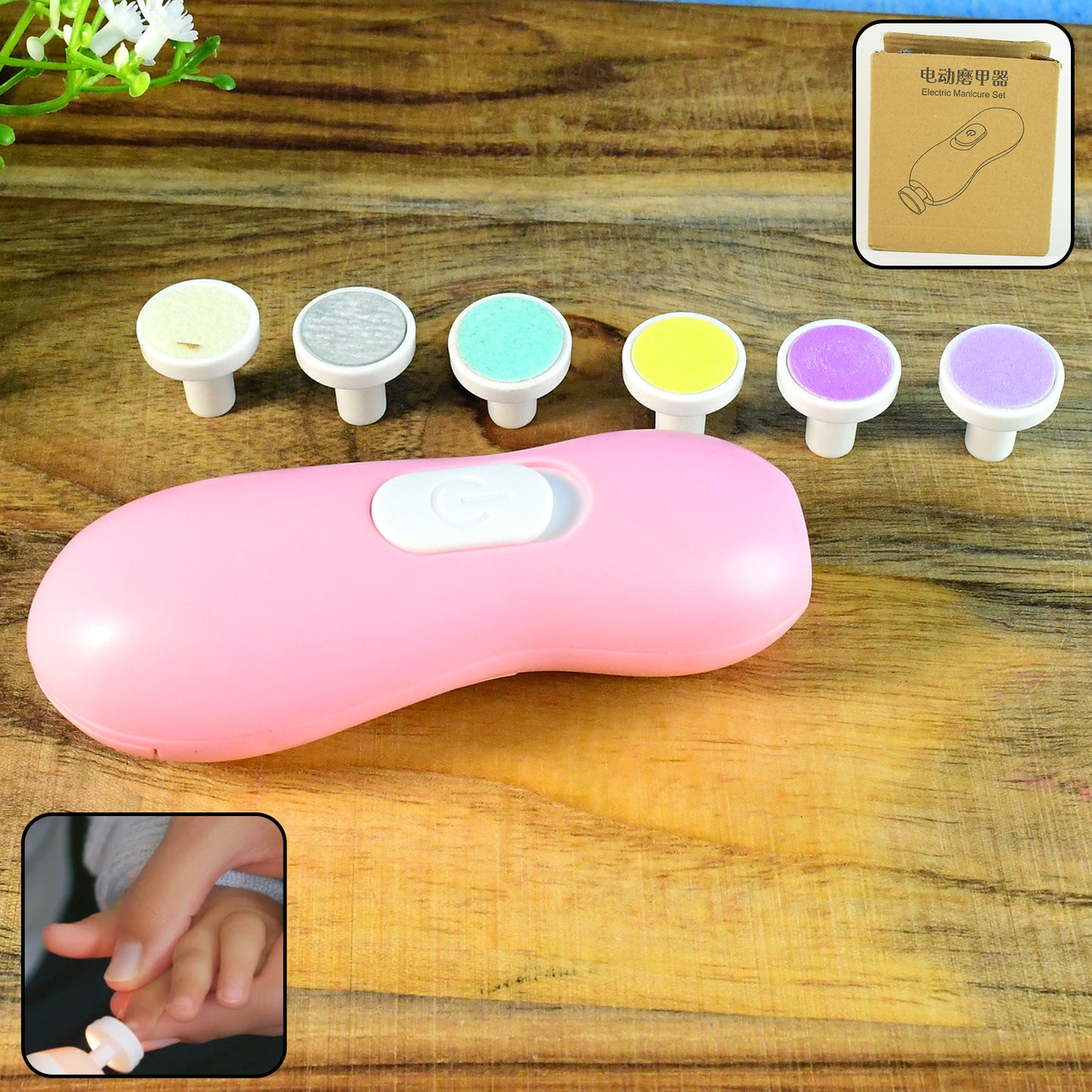 Gentle Electric Baby Nail Trimmer & Manicure Set - 6 Grinding Heads for Infant Care - Happy Price - Image 2