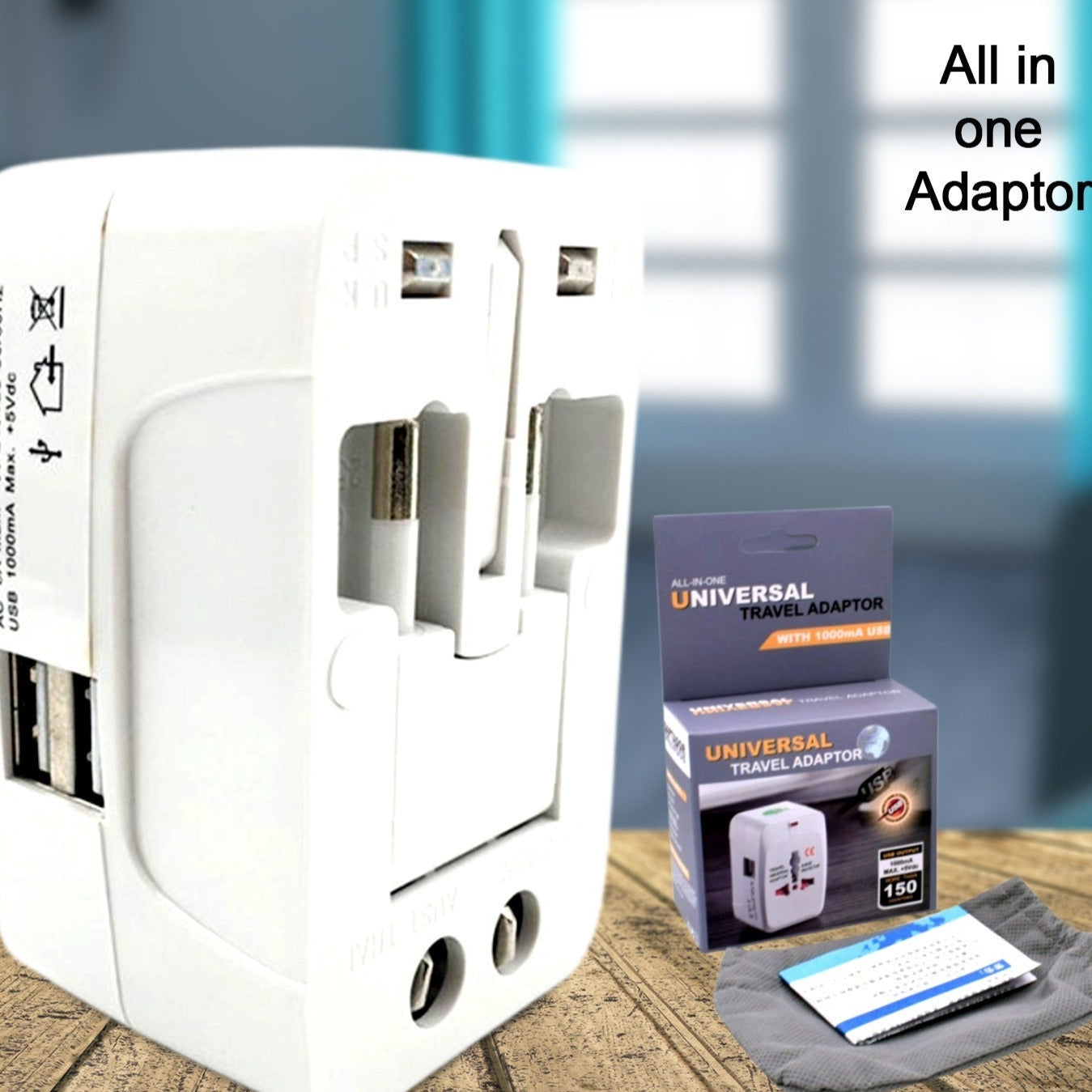 All-in-one Universal Worldwide Travelling Ac Adaptor Plug (Au  Uk  Us  Eu) International Power Charger Electric Usb Power Plug Socket Adapter Converter (1 Pc) - Happy Price - Image 1