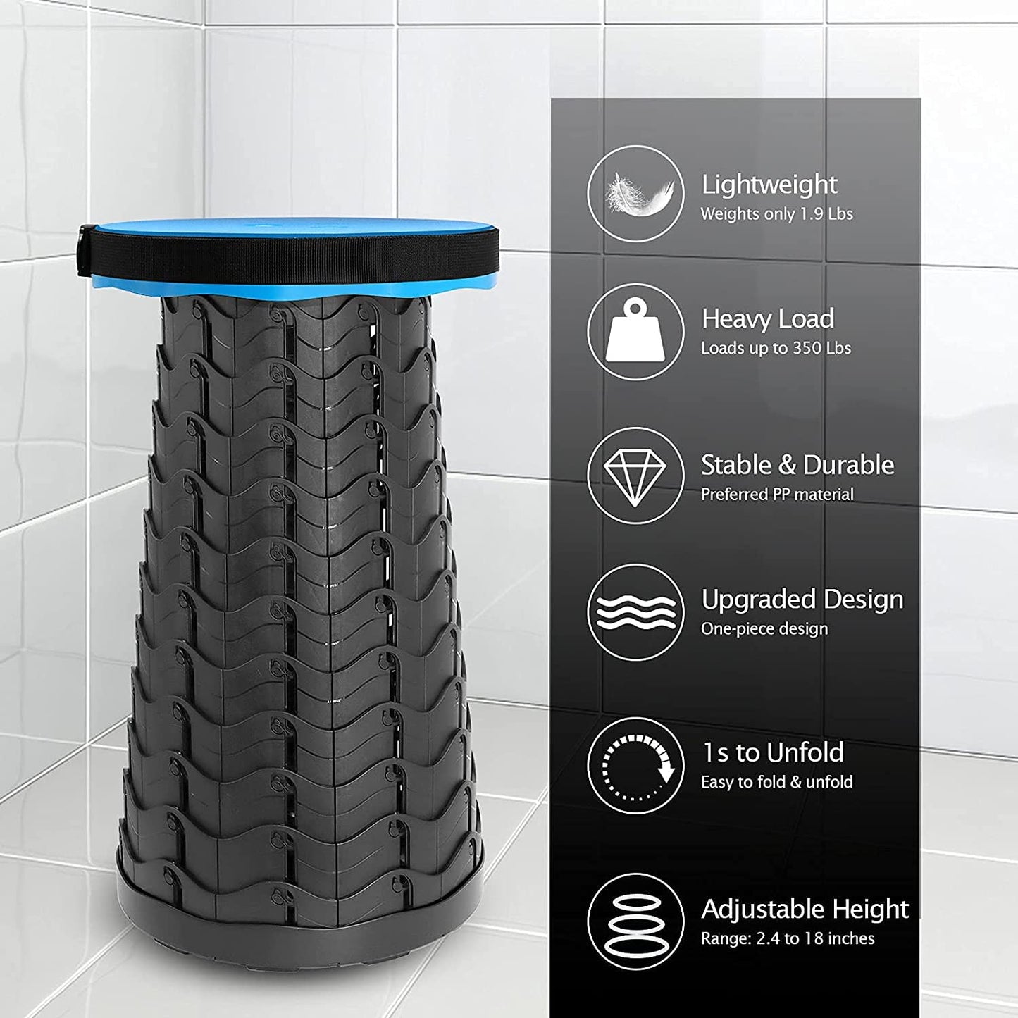 Foldable Height Adjusting Stool Space Saving Telescopic Stool - Happy Price - Image 4