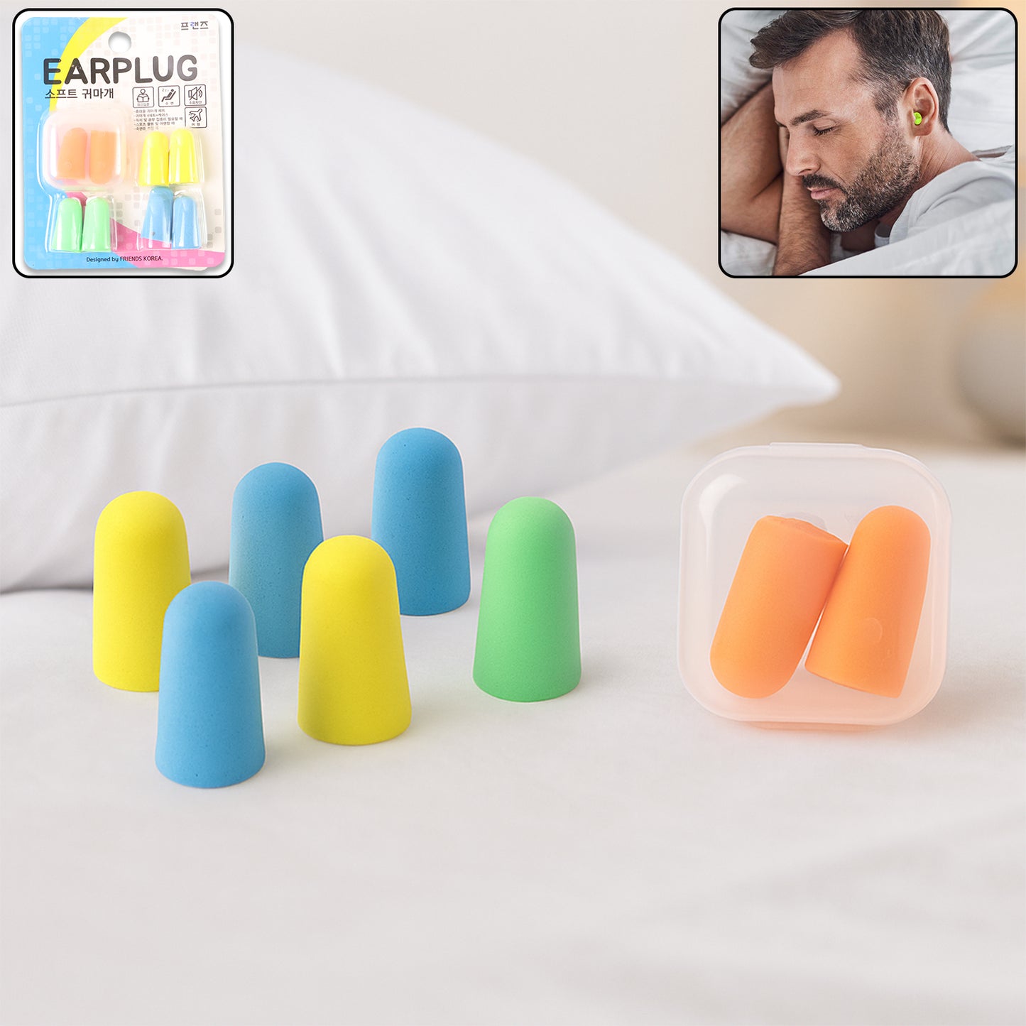 Soft Foam Noise-cancelling Earplugs 4 Pairs - Happy Price - Image 2