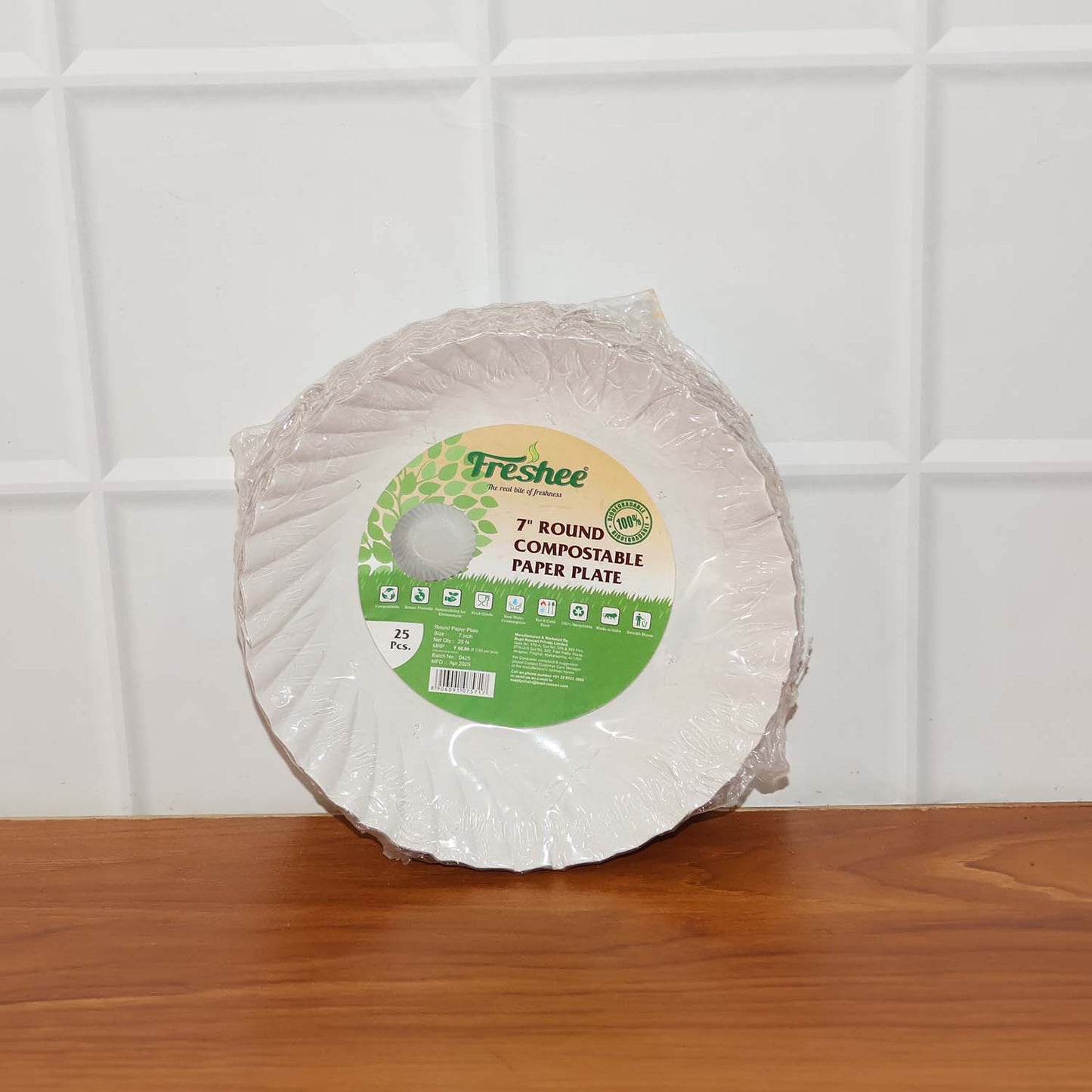 7 Inch Compostable Paper Plates - 25 Pcs Pack | Eco-Friendly Disposable Dinnerware - Happy Price - Image 6