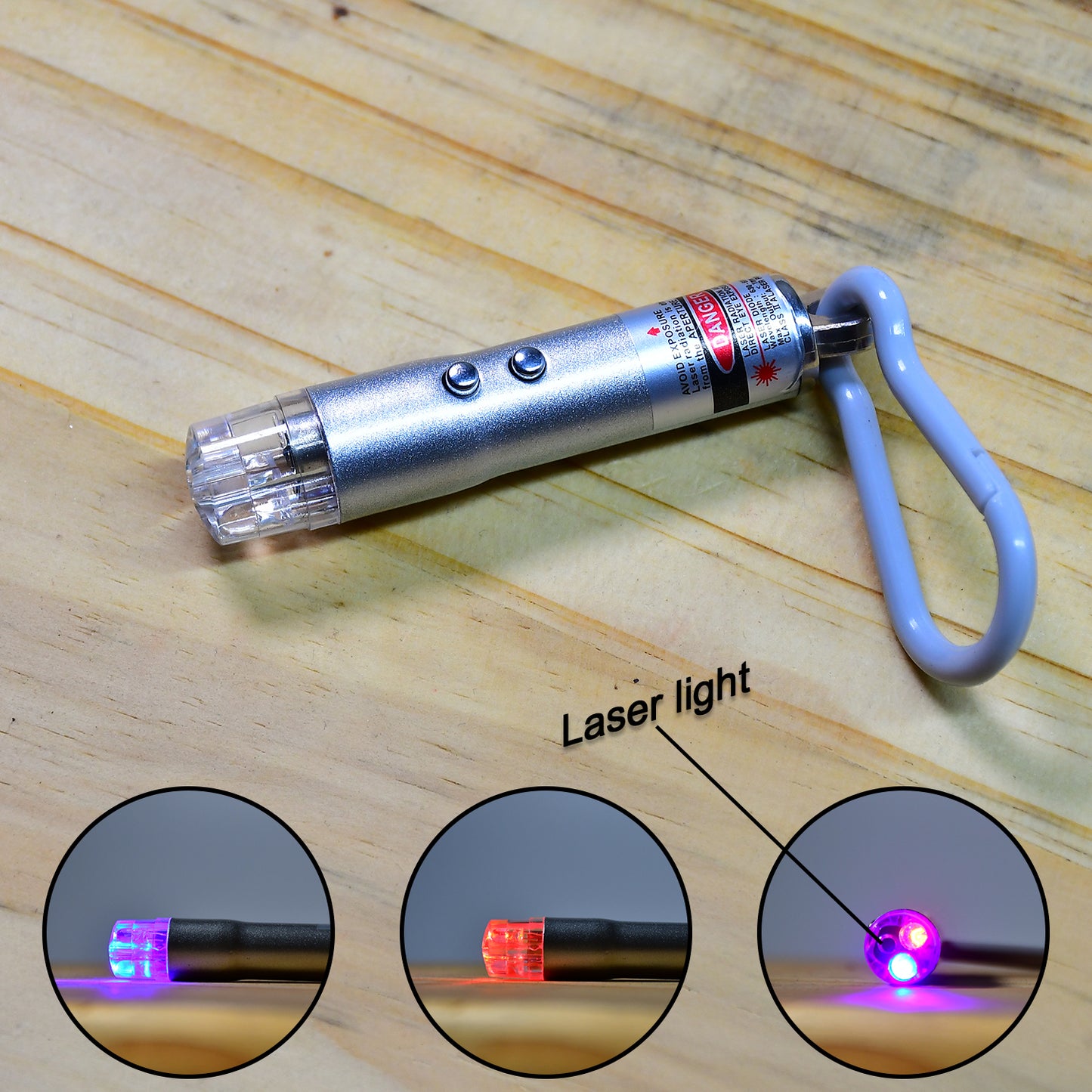 3 In1 Laser Light Led Flashlight + Torch Keychain + Laser Pointer - Happy Price - Image 6