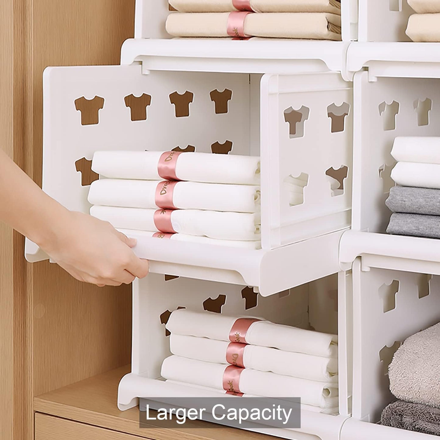 3 Layer Stackable Multifunctional Storagefor Clothes Foldable Drawer Shelf Basket Utility Cart Rack Storage Organizer Cart For Kitchen Pantry Closet Bedroom Bathroom Laundry(3 Layer 1 Pc) - Happy Price - Image 6