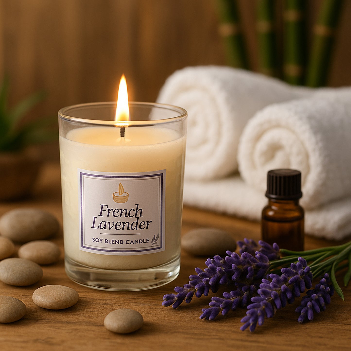 Inlief French Lavender Scented Soy Candle in Glass Jar (50gm, 1 Pc) - Happy Price - Image 6